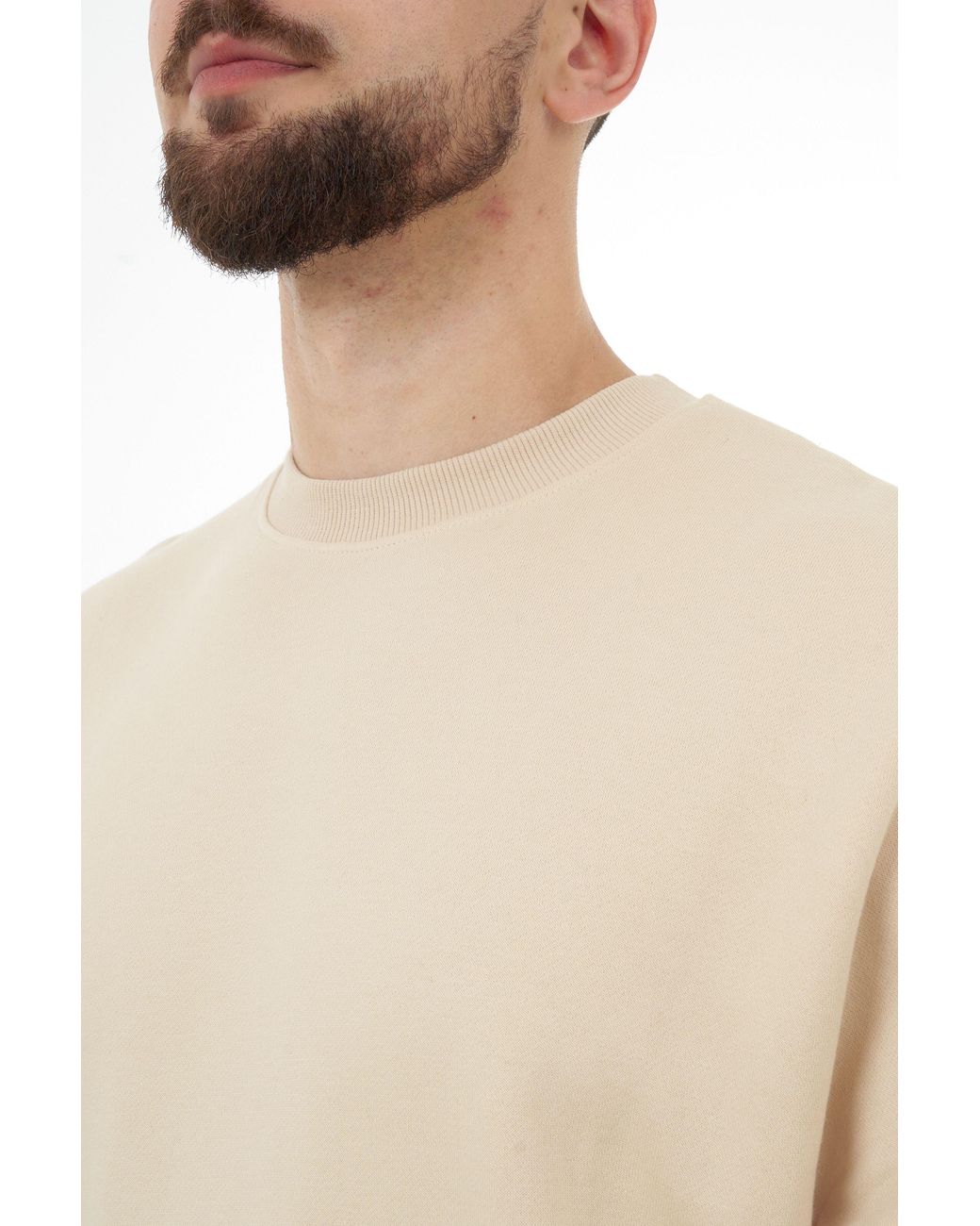 Smart Living Natural Polycotton Crewneck Sweatshirt for men
