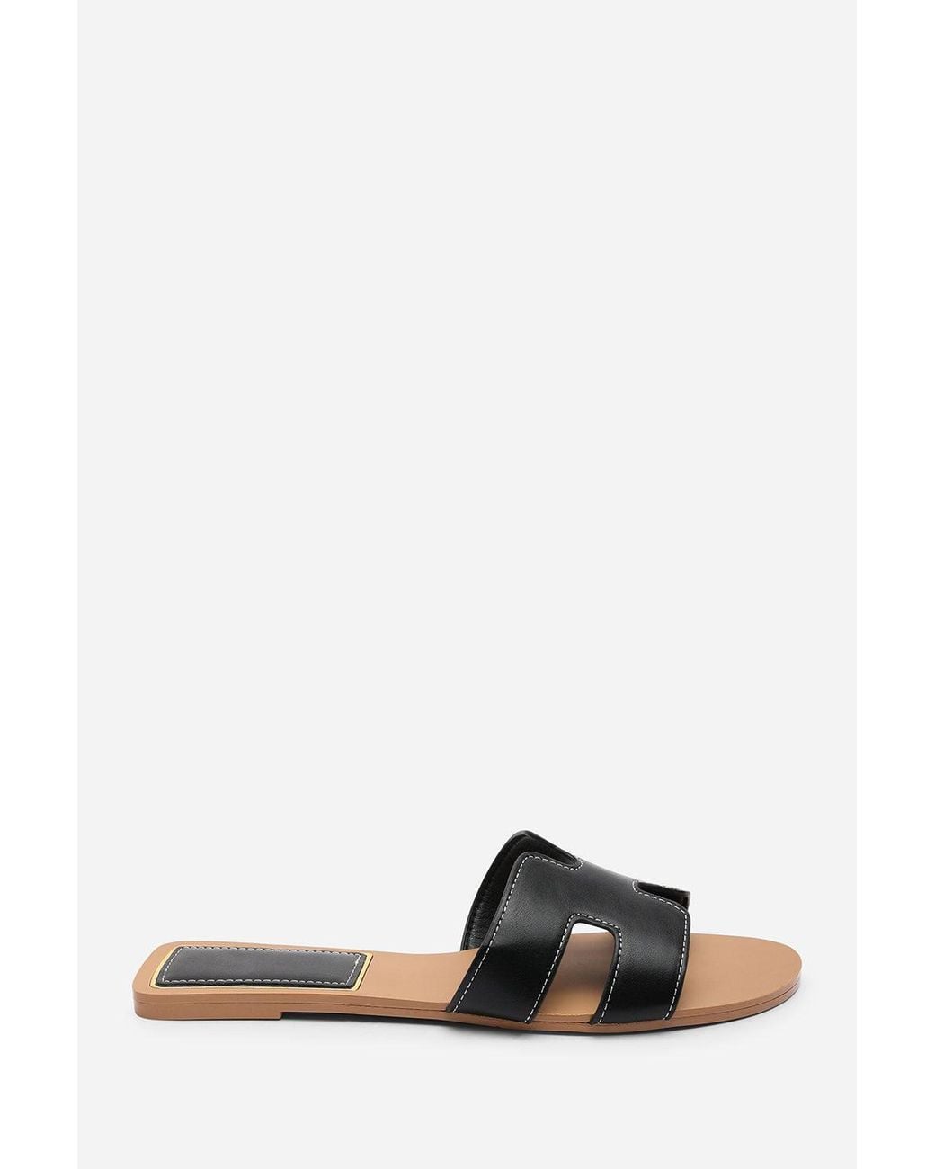 Where's That From Brown 'Avira' Cut Out Flat Sandals