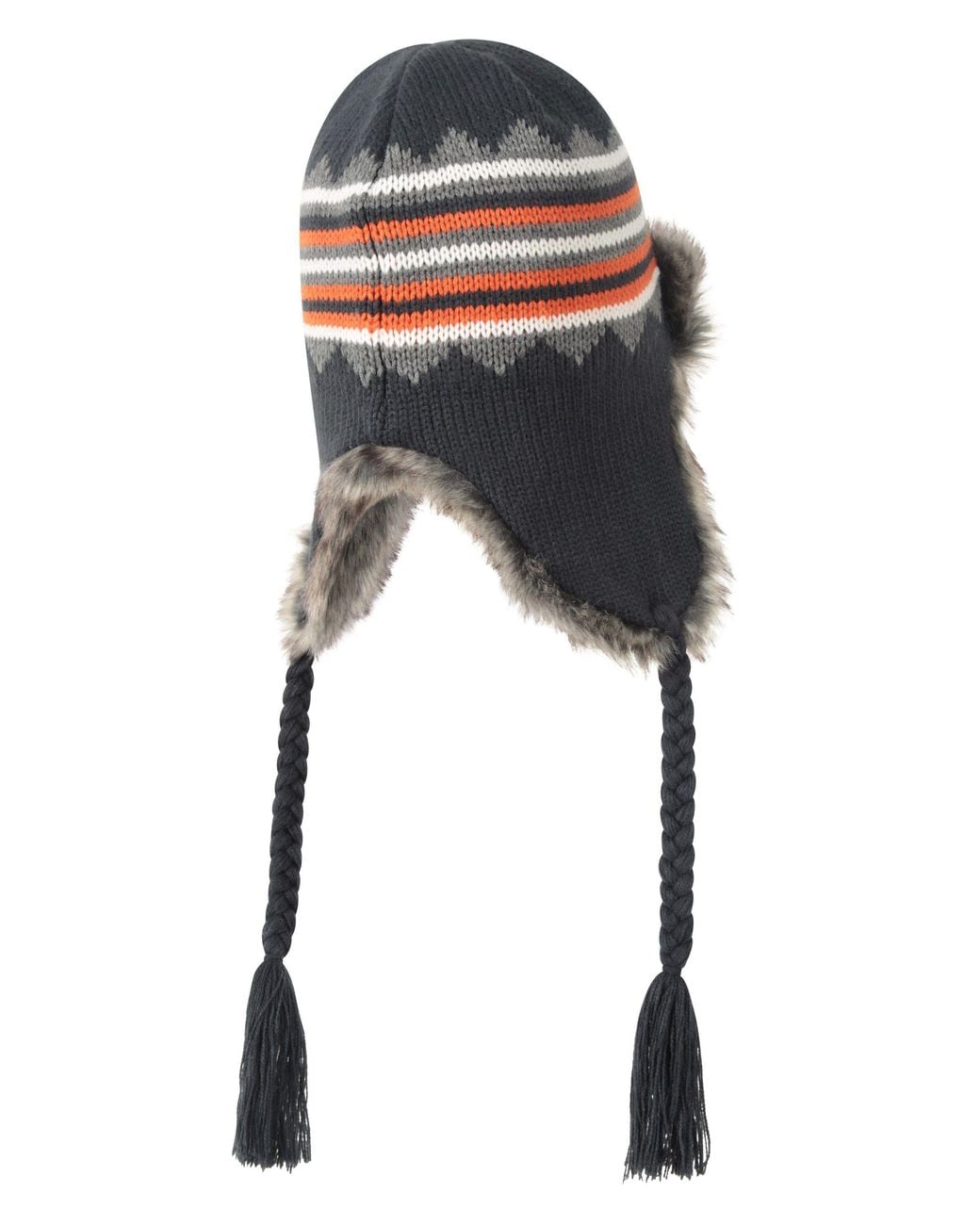 Mountain Warehouse Black 'St Anton' Warm & Cosy Fur Lining Knitted Comfortable Trapper Hat for men