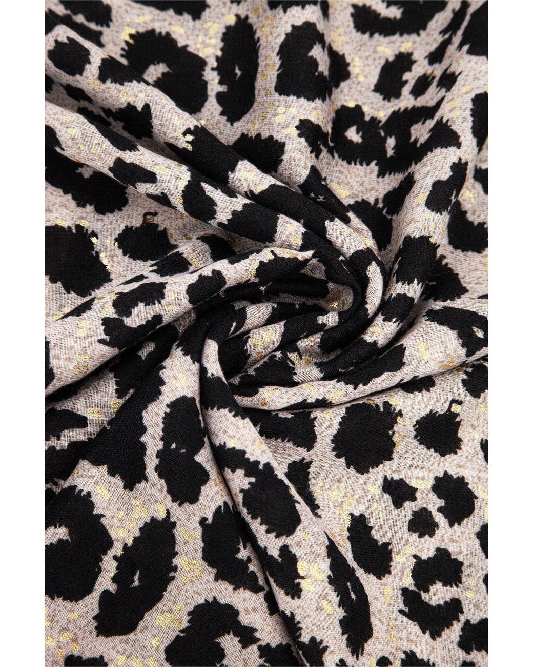 SARTA Natural Casey Foil Leopard Print Lightweight Scarf