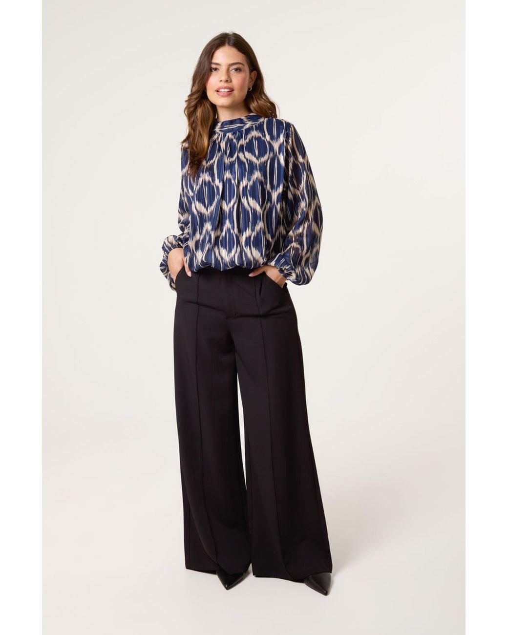 Blue Vanilla Blue Long Sleeve Turtleneck Blouse