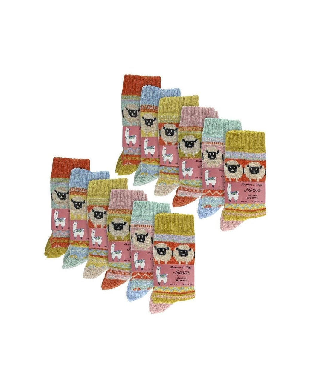 Sock Snob White 12 Pack Alpaca Socks With Sheep Pattern