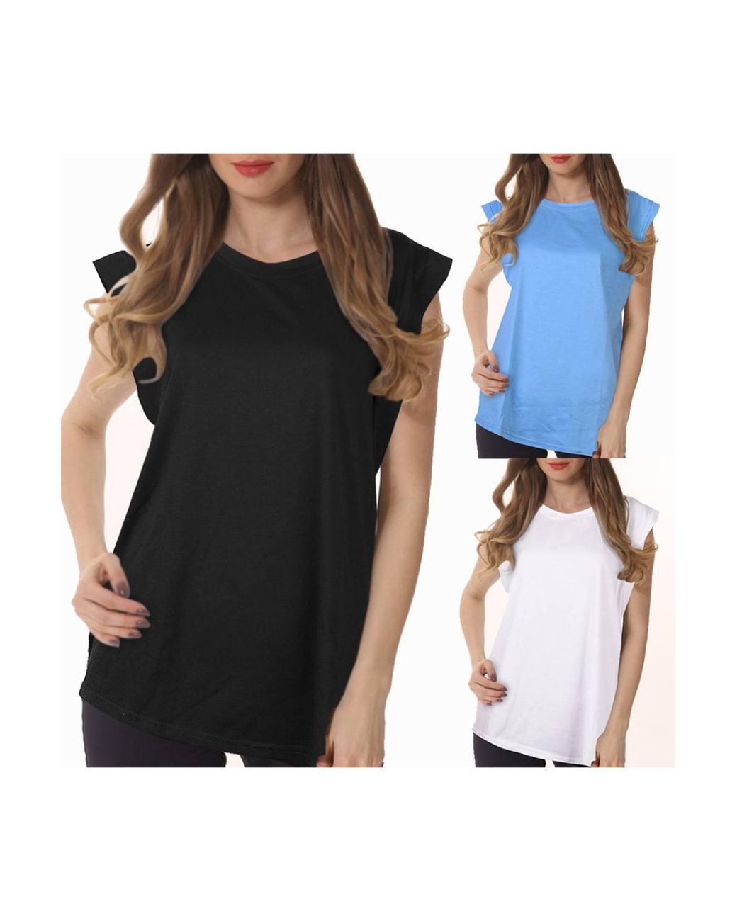 KDMD Black Sleeveless Crew Neck Summer Vest Top