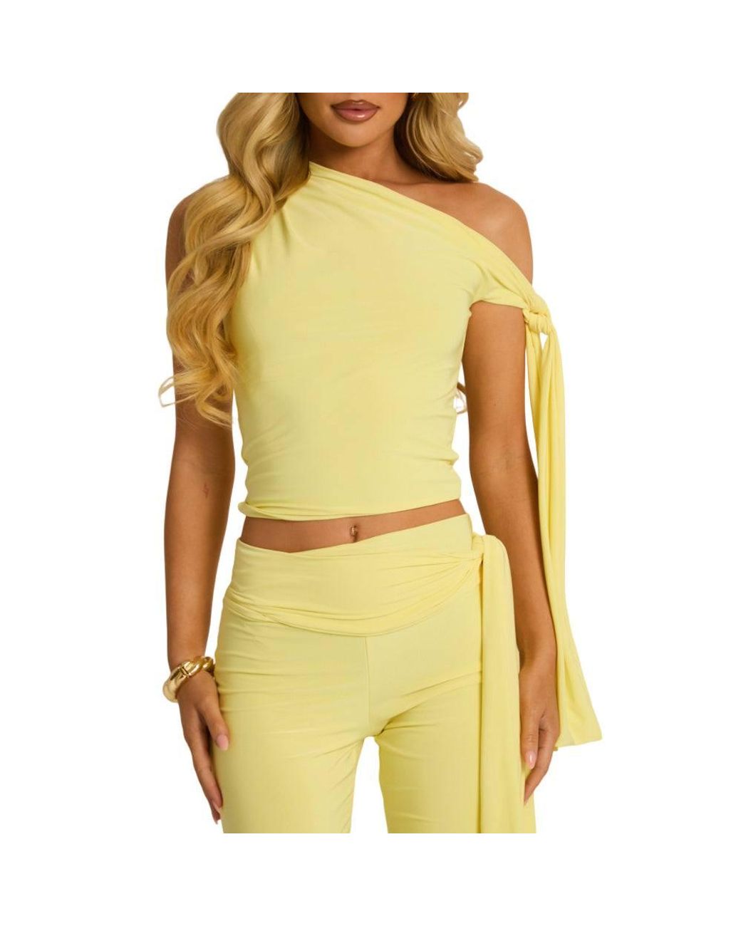 Rebellious Fashion Pink Tie Shoulder Top & Capri Pants Co-Ord Set