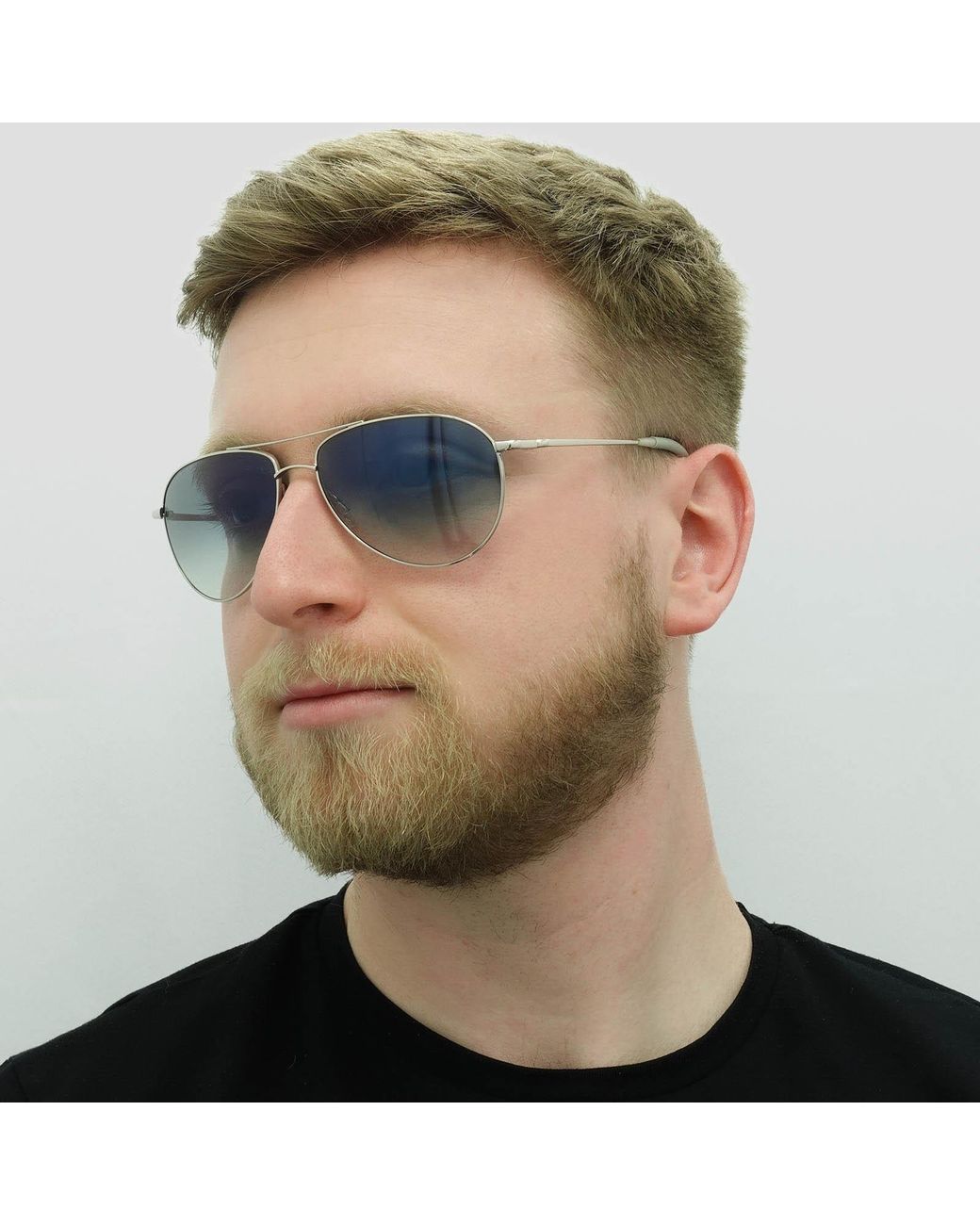 Oliver Peoples Blue Aviator Chrome Sapphire Vfx Sunglasses for men