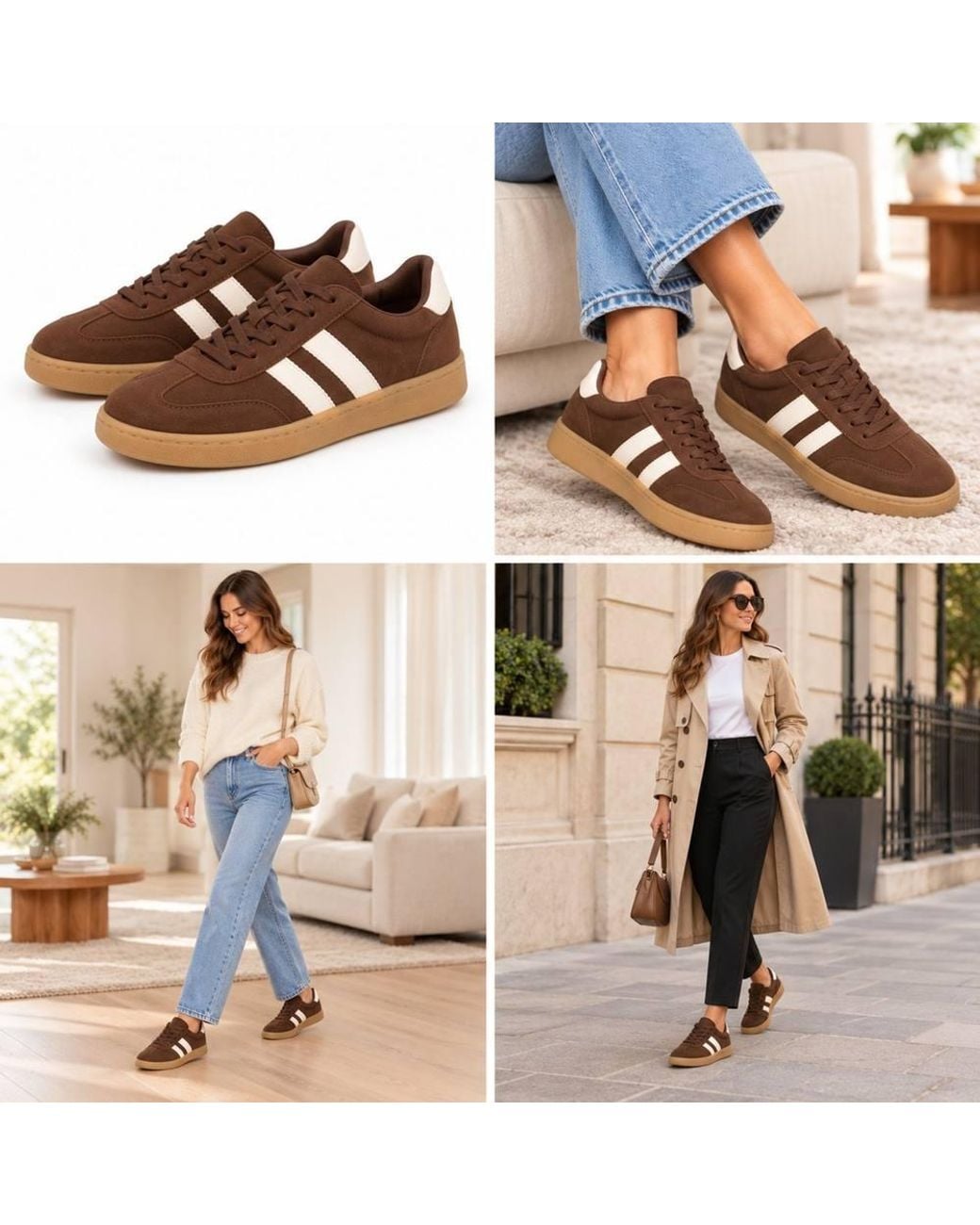 LARANGE Blue Suede Lace-Up Casual Trainers