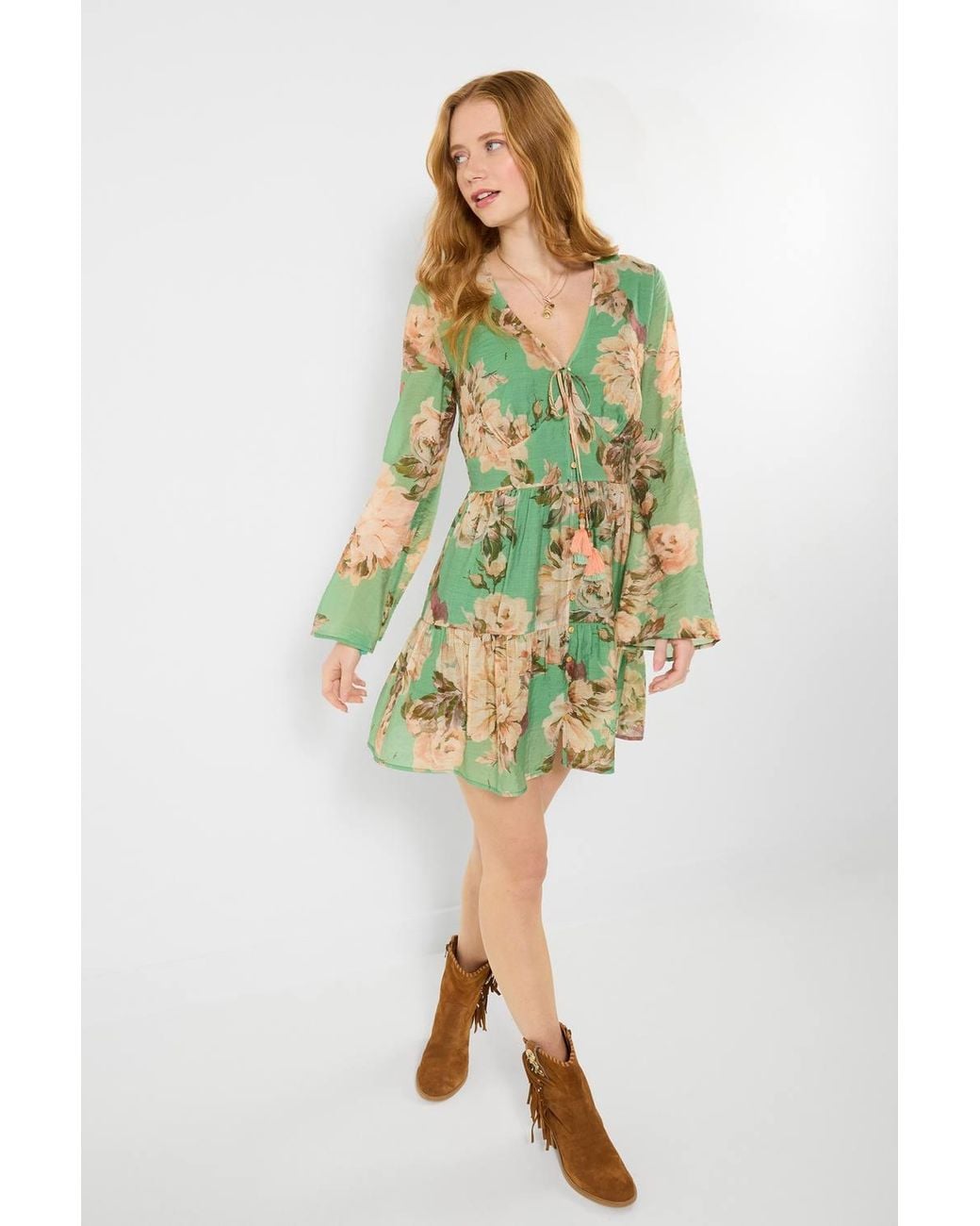 Joe Browns Green Vintage Inspired Floral Print Tunic Dress