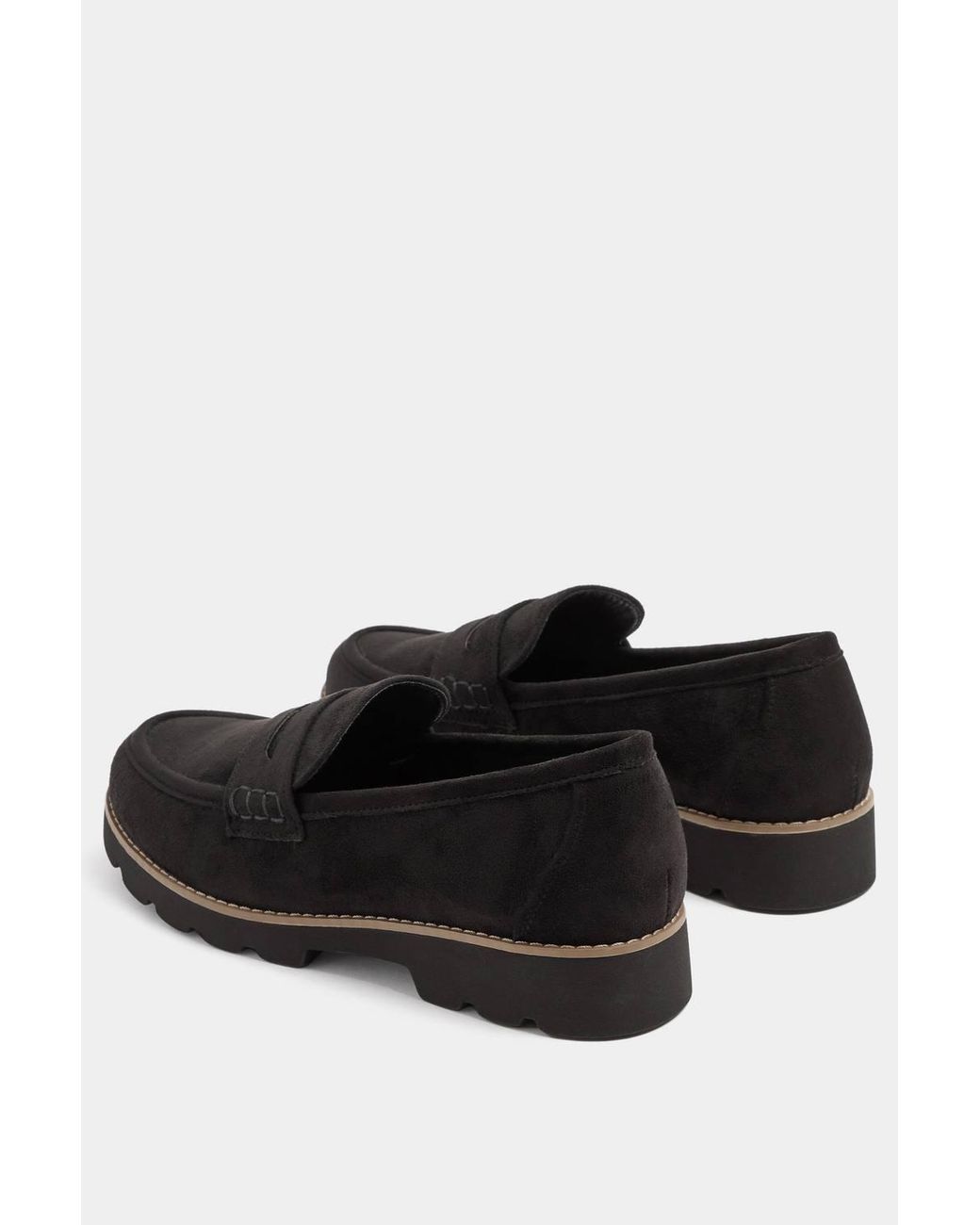 Yours Black Faux Suede Loafers