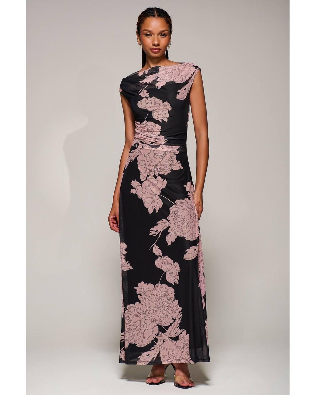 Jolie Moi Multicolor Multiway Neckline Mesh Maxi Dress