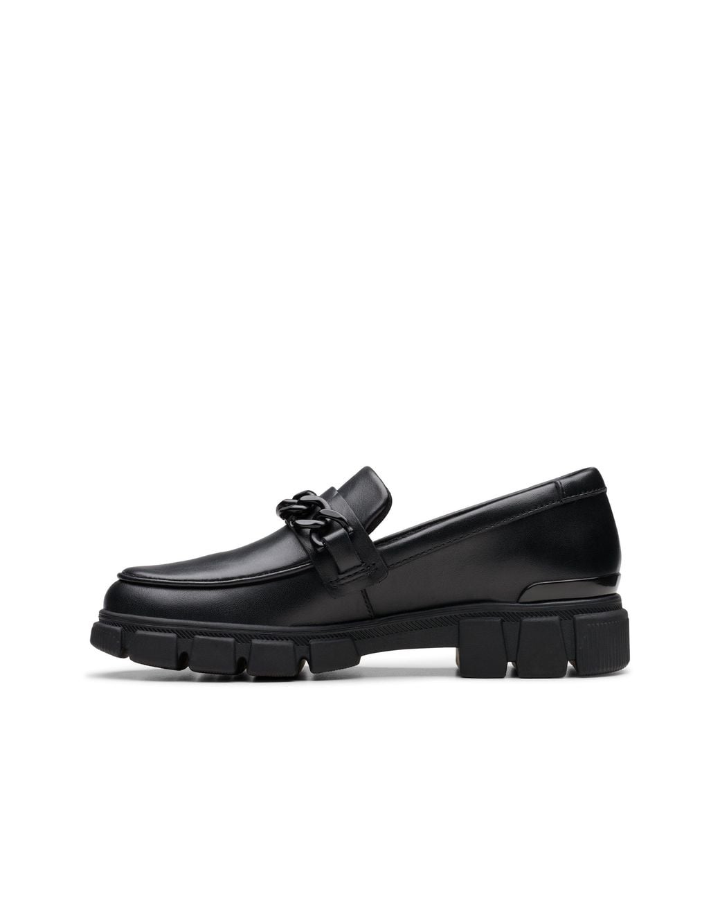 Clarks Black Evyn Walk Kid Leather Loafers, Slip Ons, School Shoes