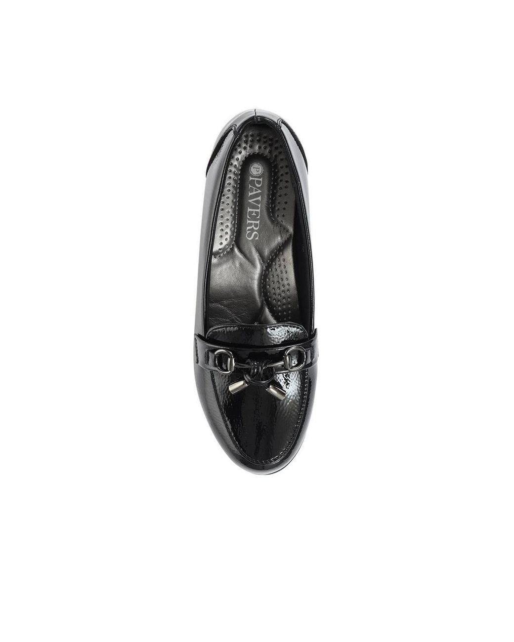 Pavers Black Patent Loafers