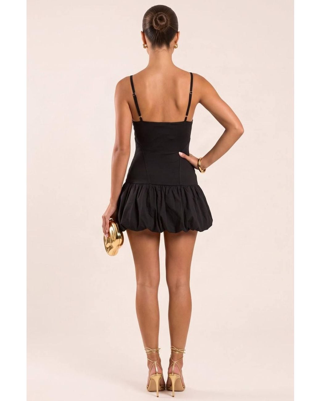Rebellious Fashion Black Lucie Scallop Lace Trim Bengaline Mini Dress