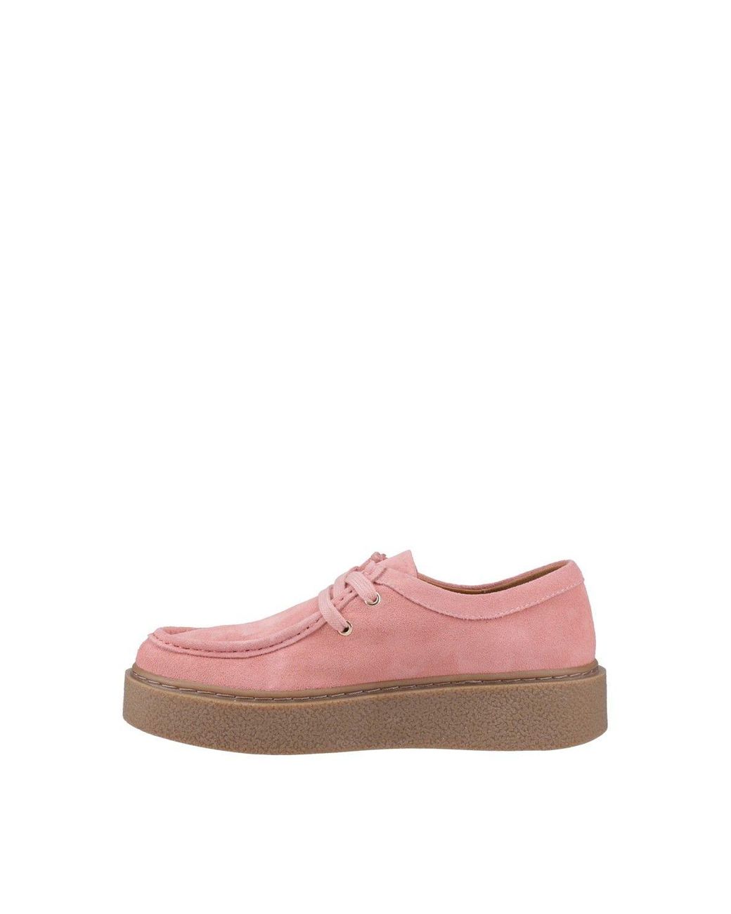 Hush Puppies Pink Bridie Suede Mocc Toe