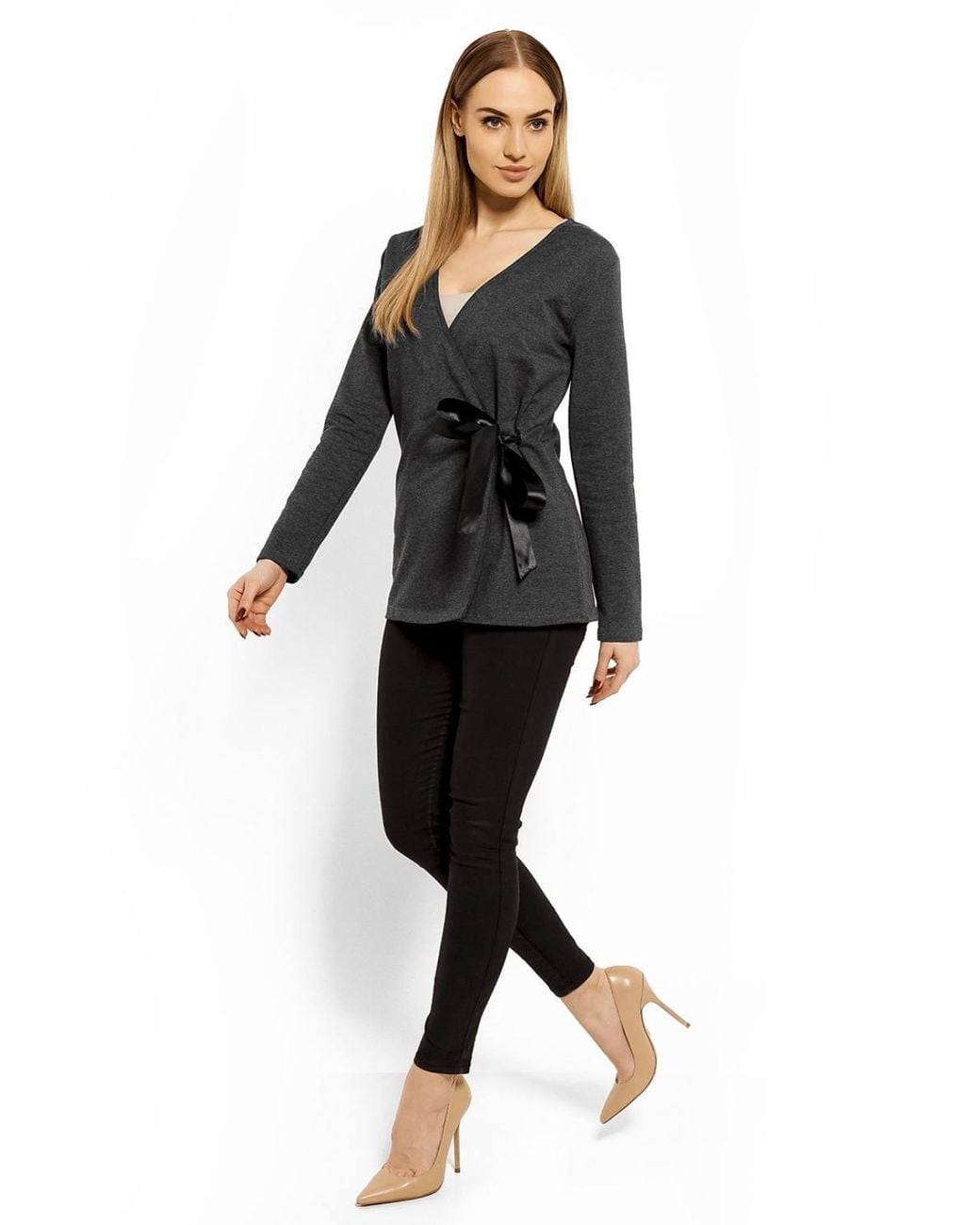 Love Lace Black Adjustable Envelope Neck Cotton Blouse Style 113246