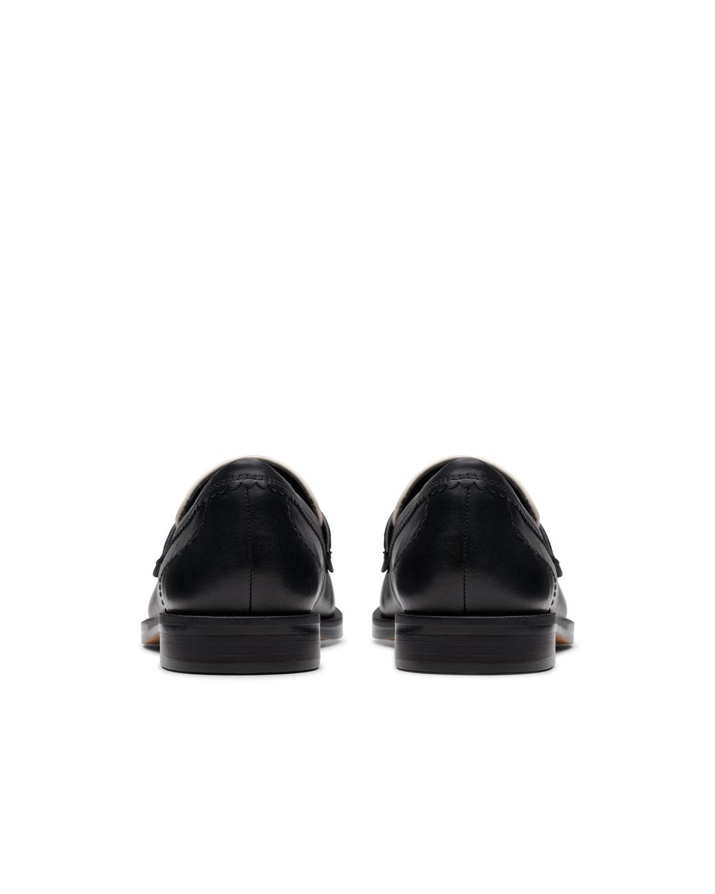 Clarks Black Straven Edge Combination Leather Slip Ons, Loafers