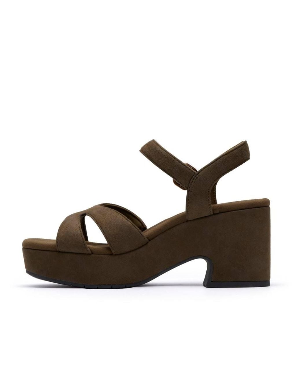 Clarks Brown Nerisa Twist Dark Heeled Sandals, Wedge Sandals