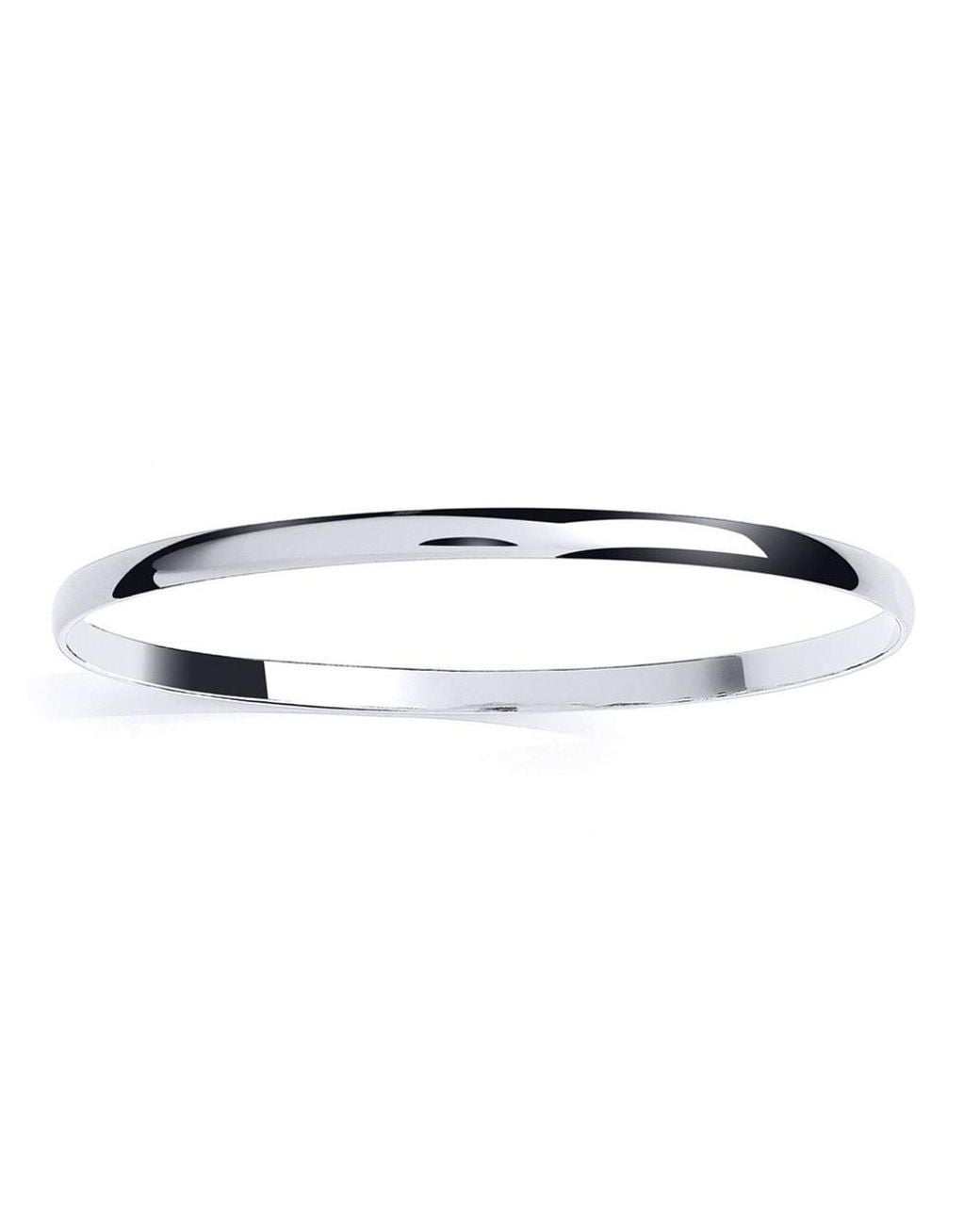 Jewelco London Metallic D-Shape Traditional Slave Bangle Bracelet
