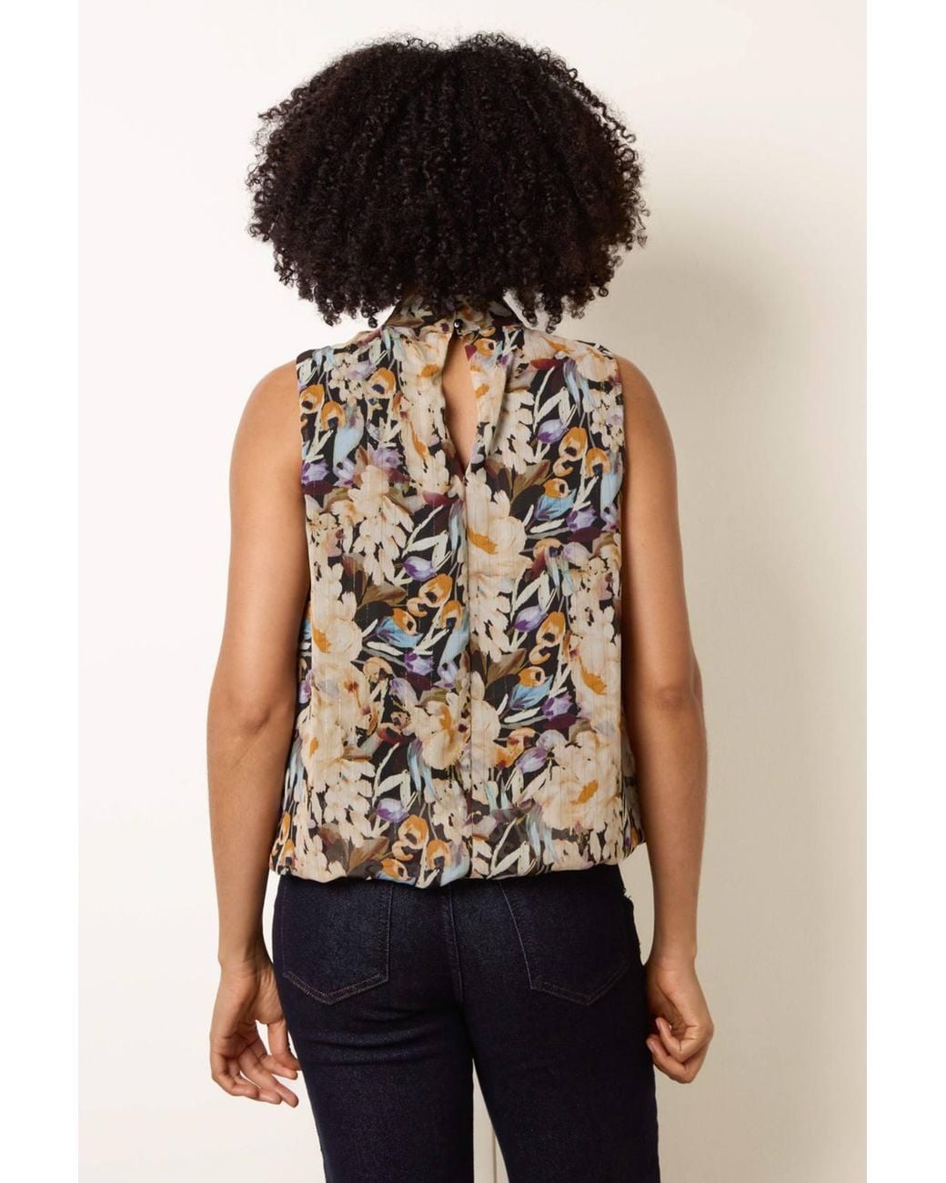 Blue Vanilla Black Sleeveless Turtleneck Blouse