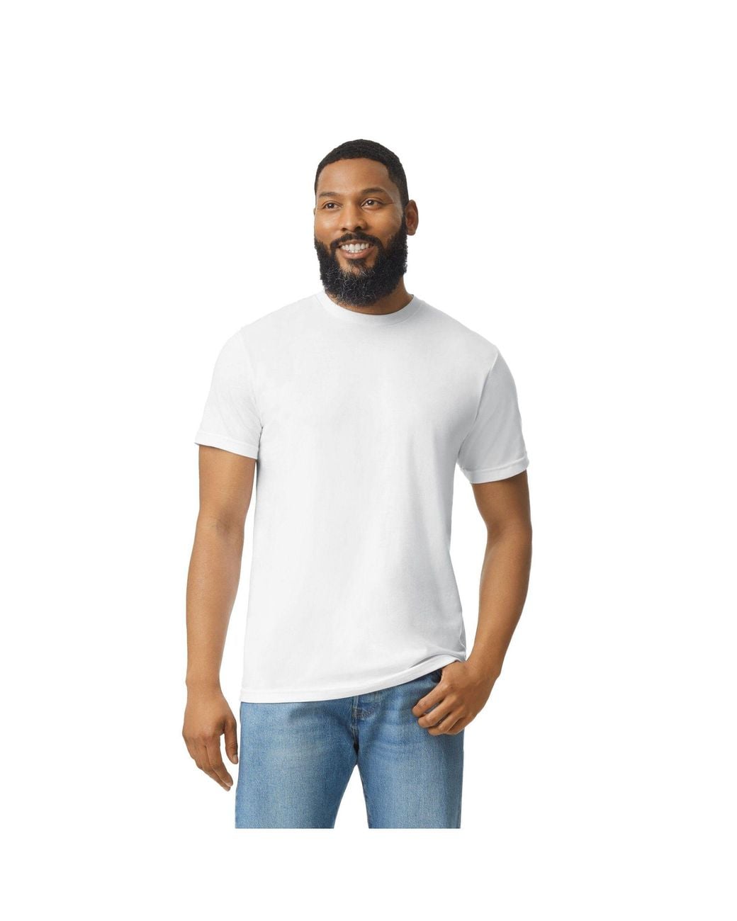 Gildan White Softstyle Cvc T-Shirt for men
