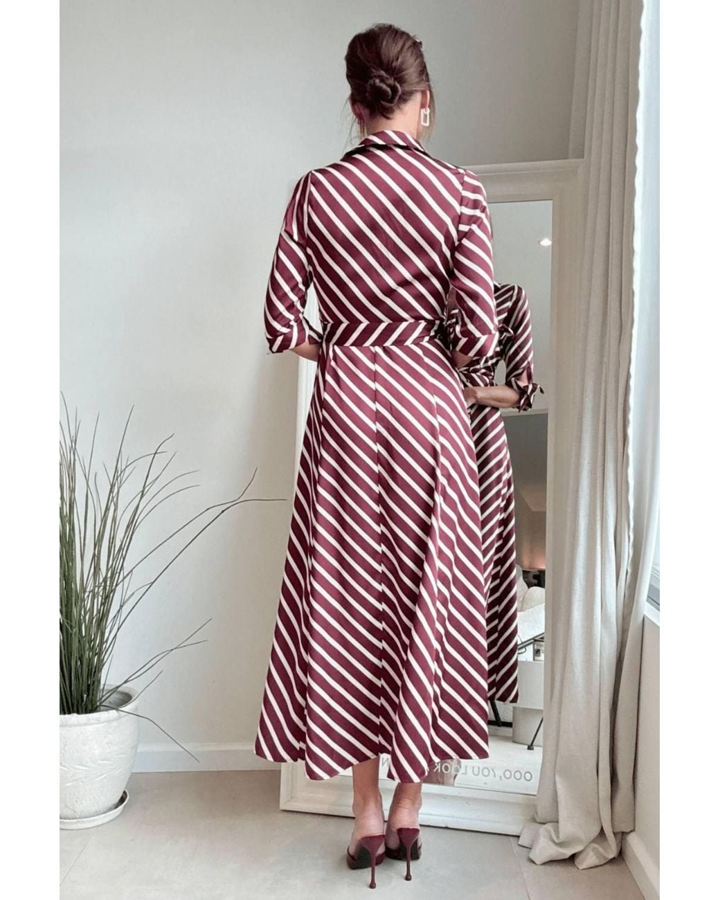Style Cheat Pink Daphne Belted Shirt Stripe Dress