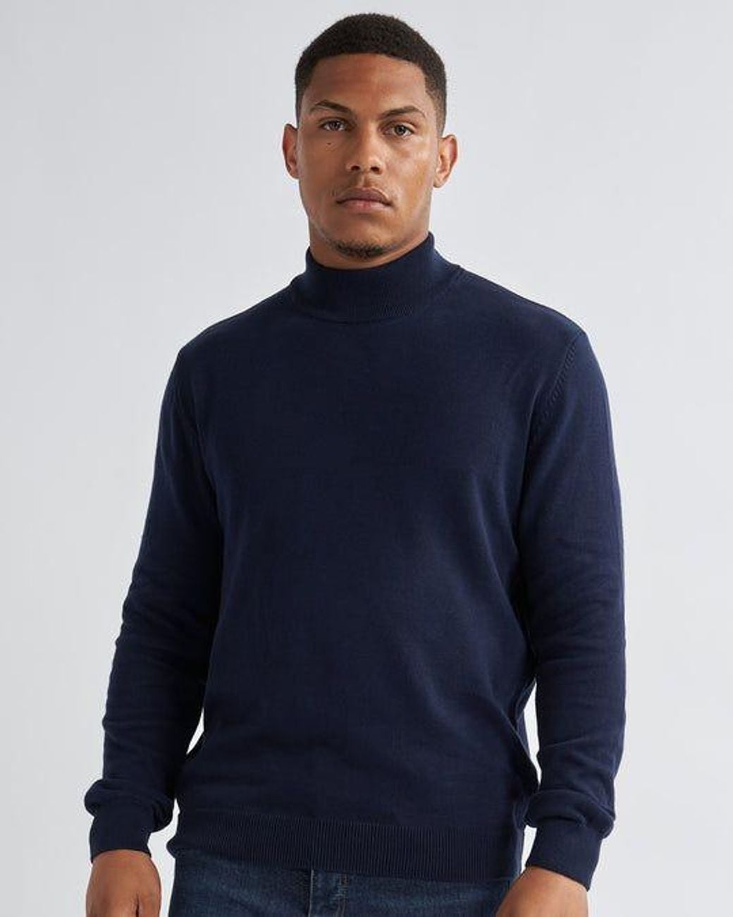 Alse Studio Blue Turtleneck Jumper 100% Cotton Premium Quality for men