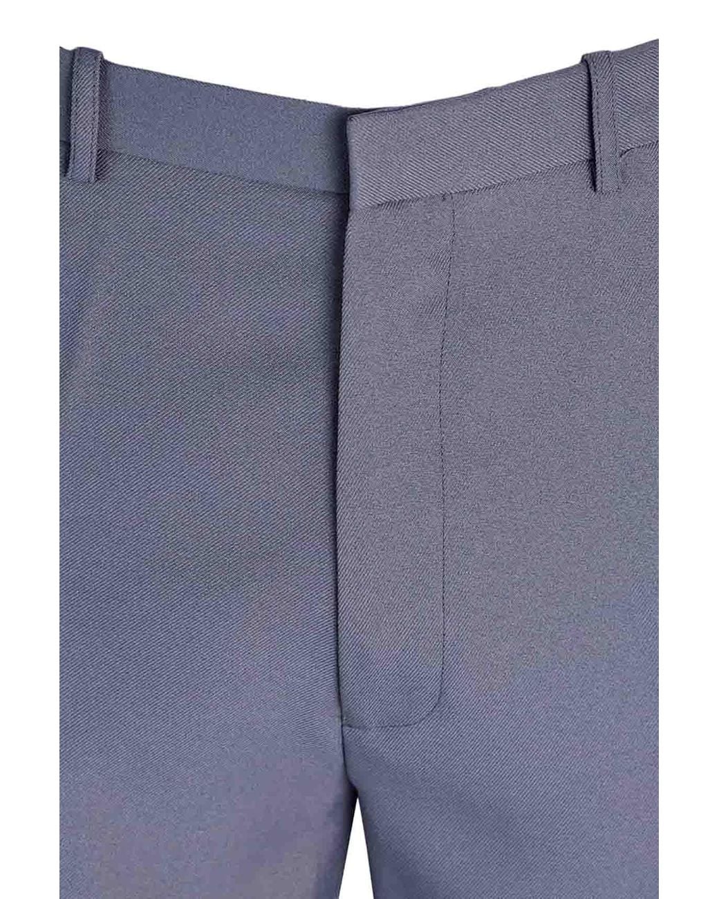 Chums Blue Smart Casual Formal Trousers With Hidden Elasticated Waist for men