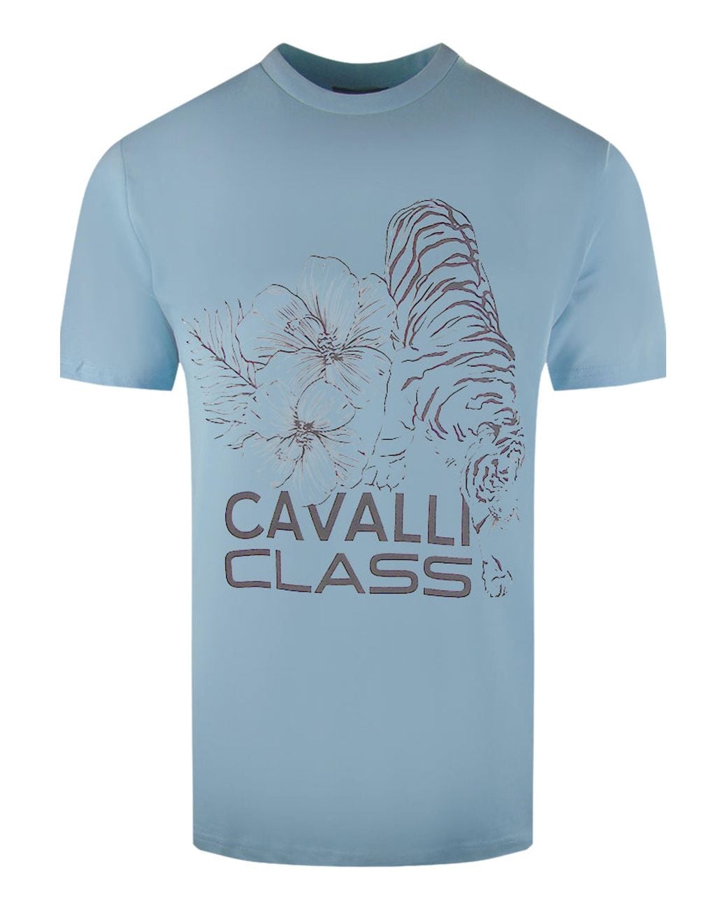 Roberto Cavalli Blue Short Sleeve Regular Fit T-Shirt for men