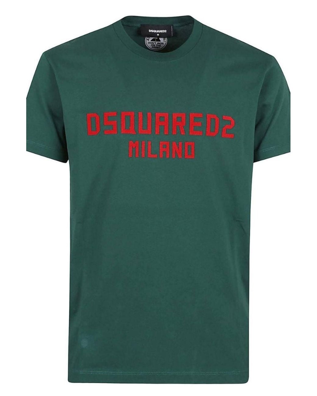 DSquared² Green Milano Short Sleeve Round T-Shirt for men