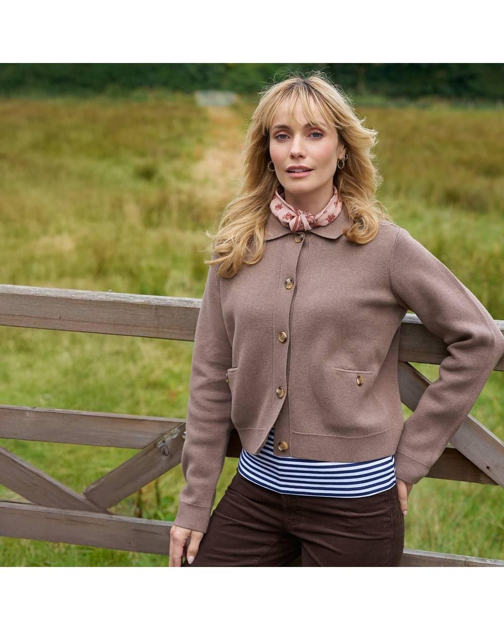 Lands' End Green Cropped Knit Blazer