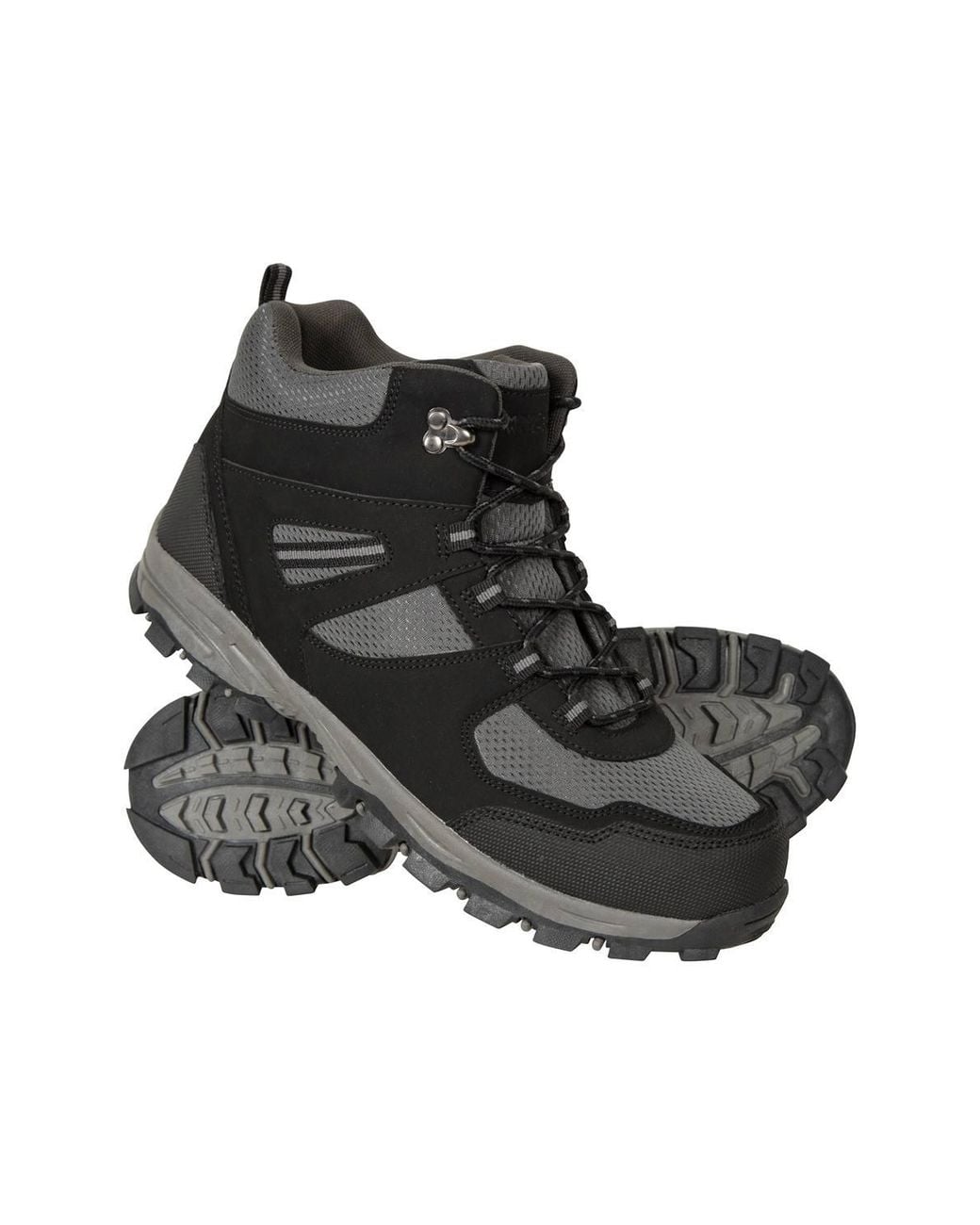 Mountain Warehouse Black 'Mcleod Iv' Wide Fit Breathable Cushioned Grip Outdoor Walking Boots for men