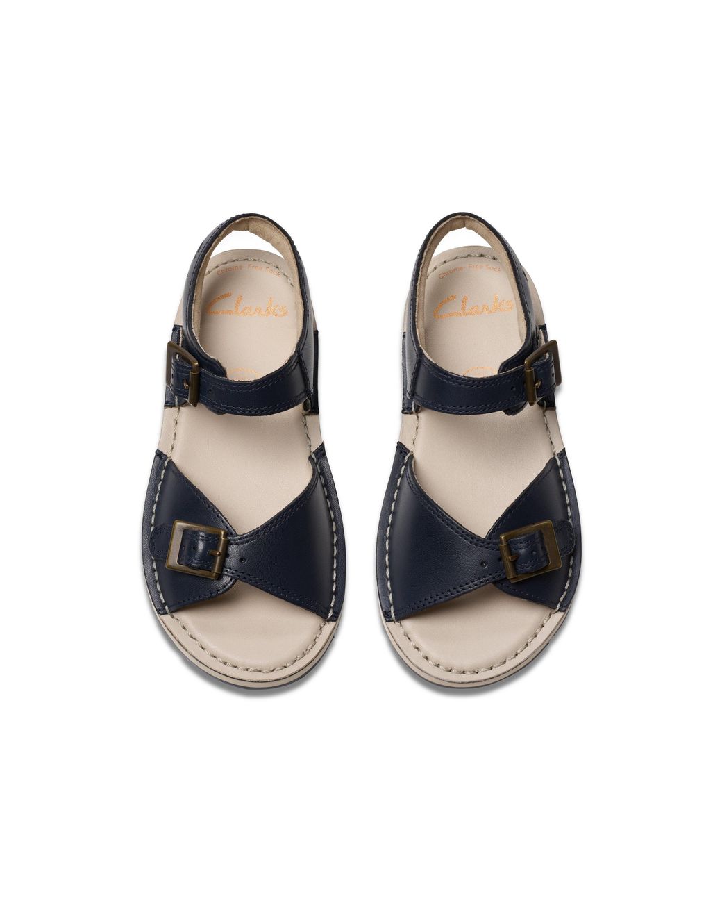 Clarks Blue Playsun Kid Leather Flat Sandals