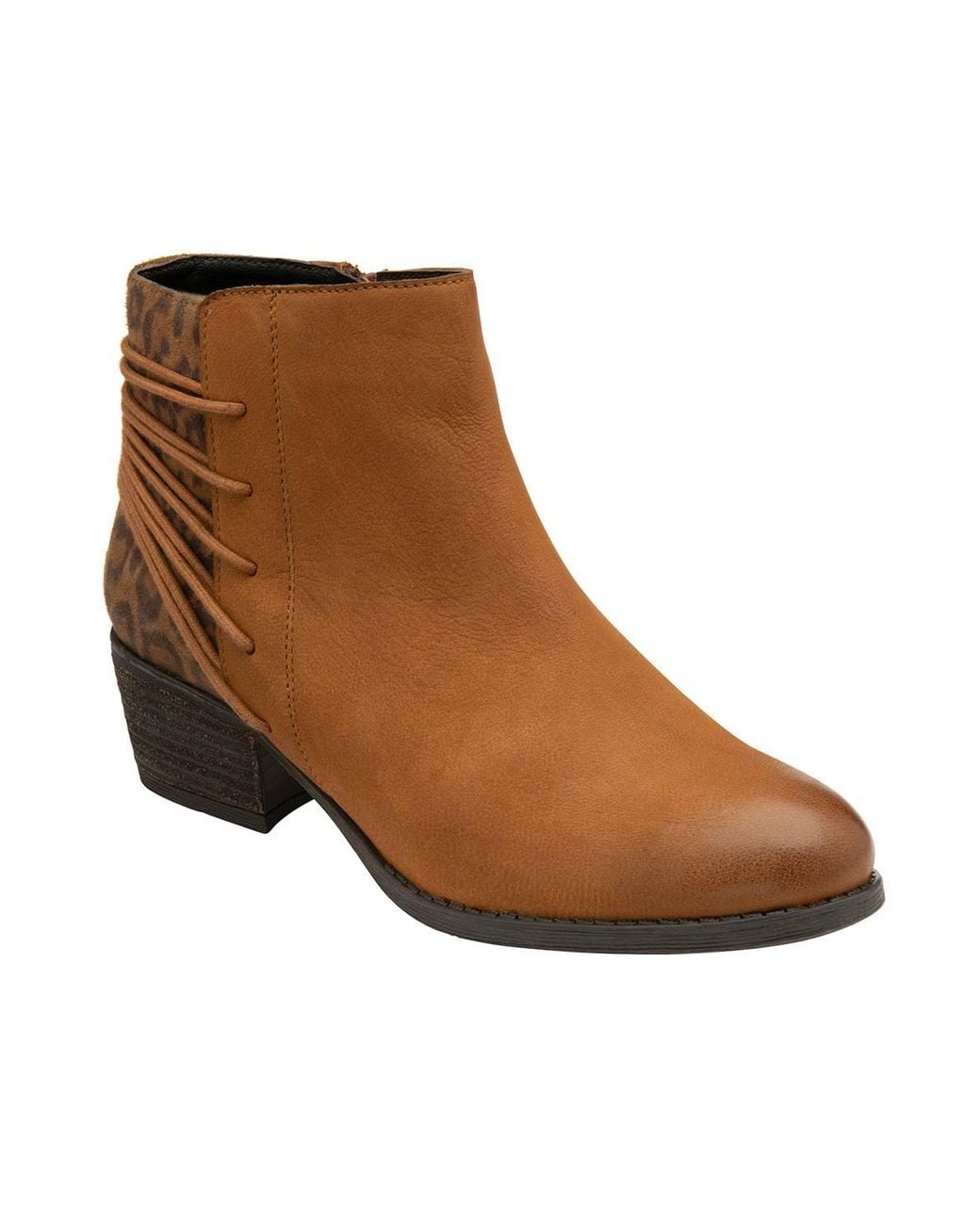 Lotus Brown Leopard-Print Leather 'Etta' Ankle Boots