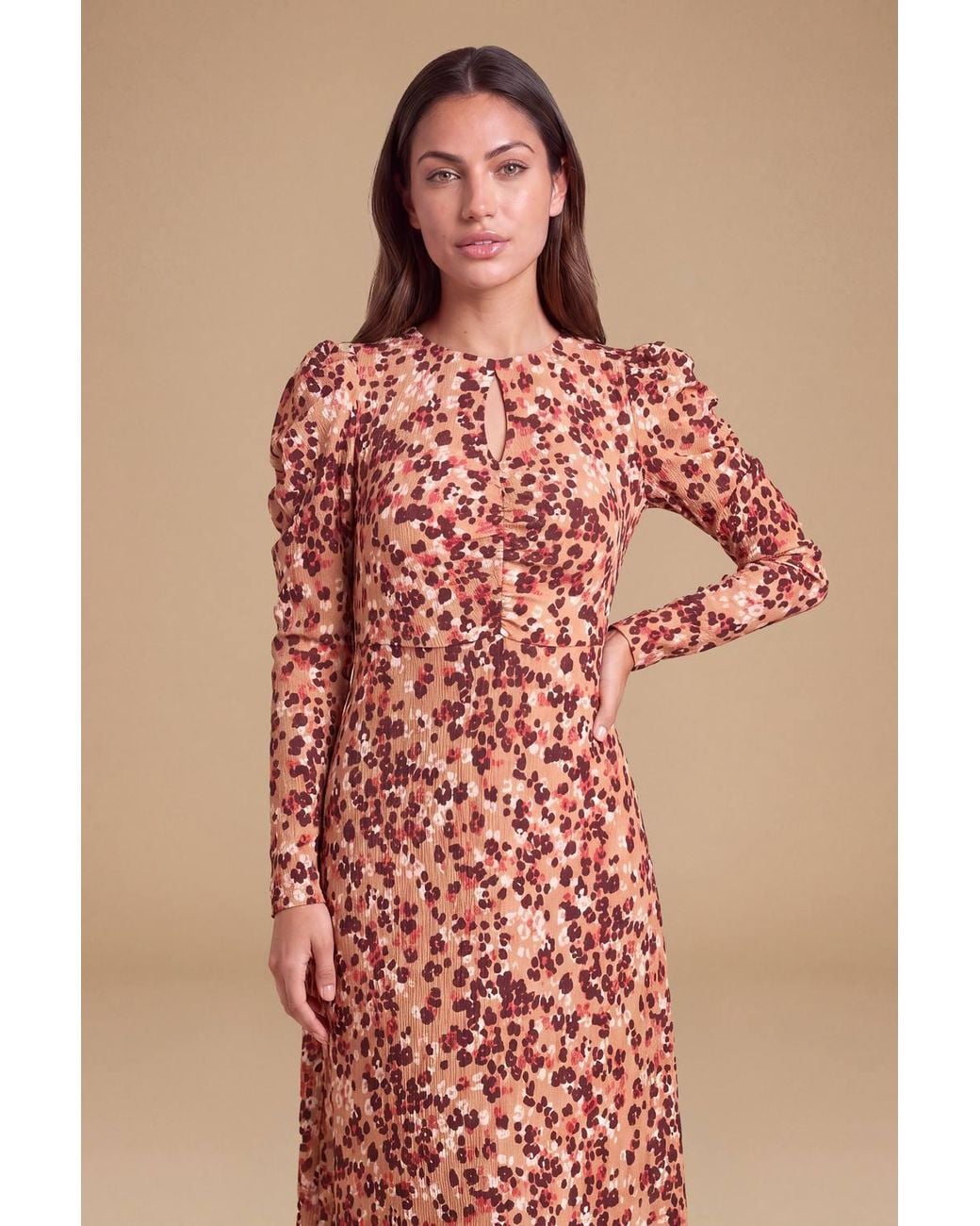 Dorothy Perkins Natural Petite Keyhole Jersey Midi Dress