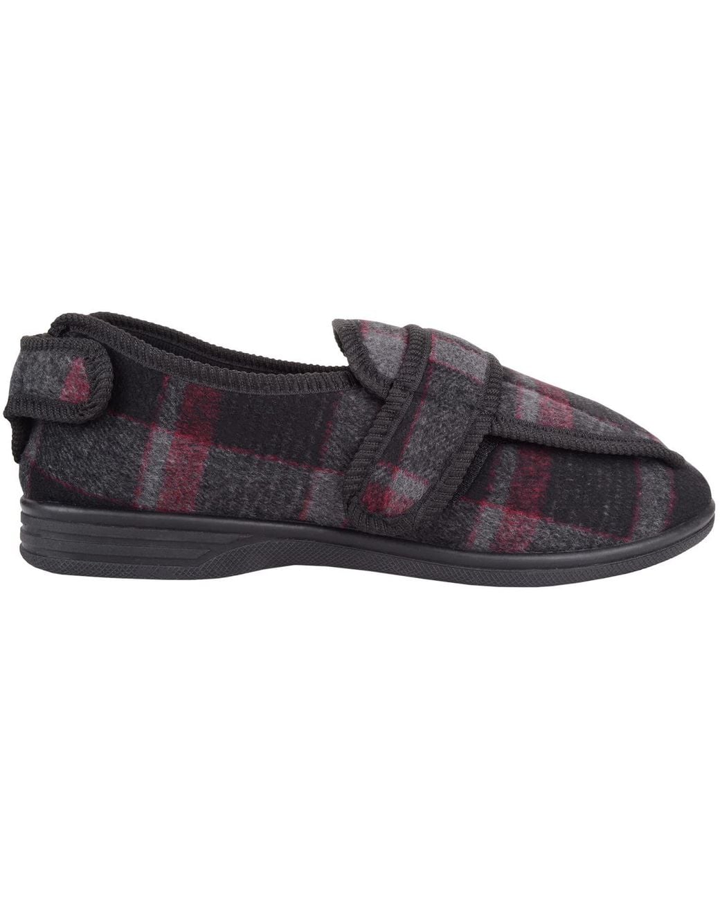 Absolute Footwear Blue Slip On Touch & Close Checked Winter Slipper With Wide Opening for men