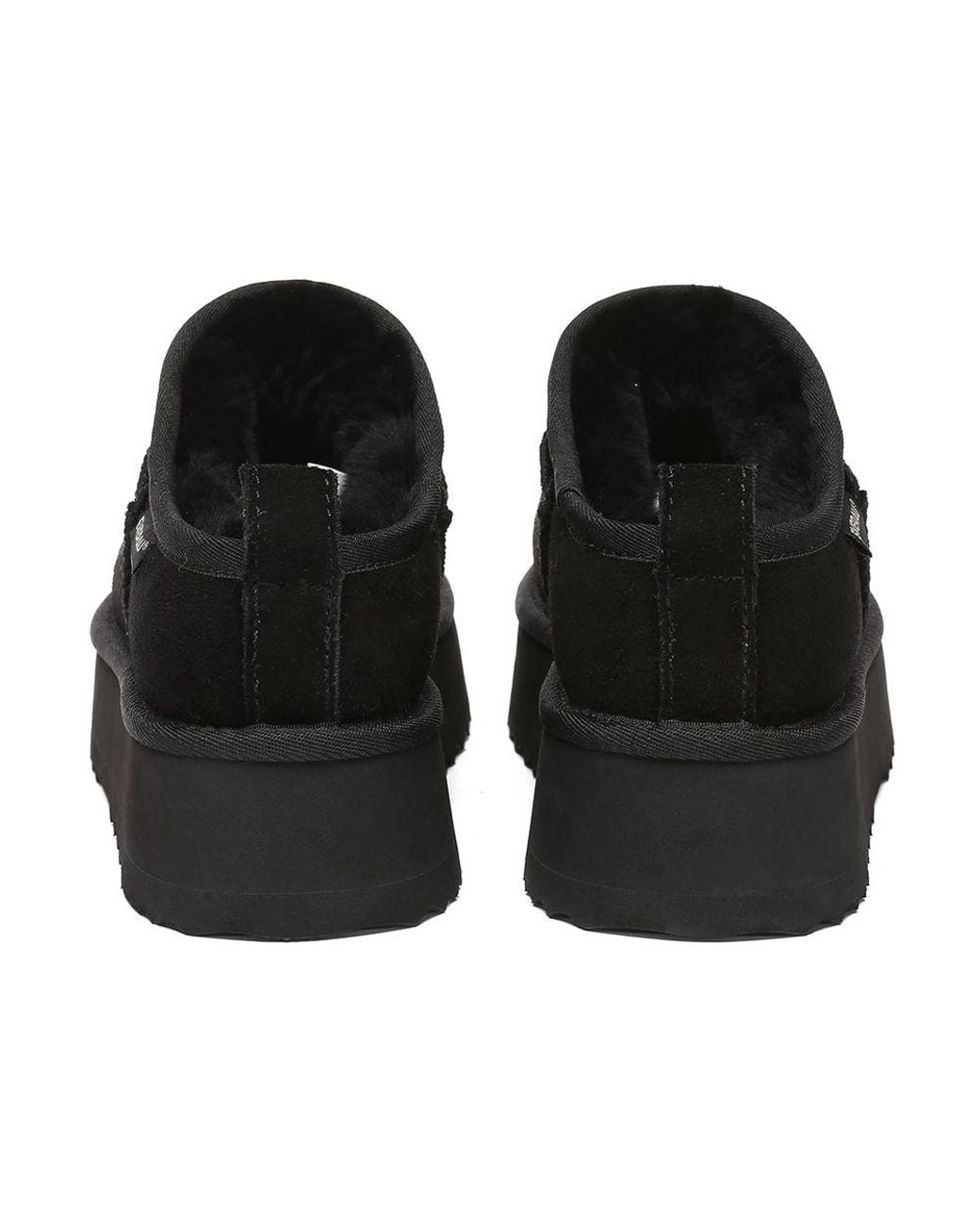 EverAu Australia Black Real Sheepskin Partridge Classic Ultra Mini Platform Boots With Eva Sole