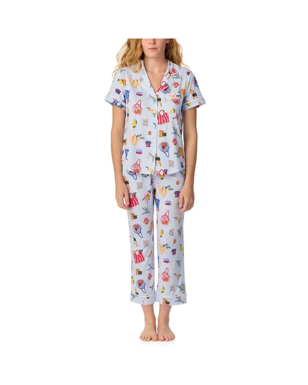 Kate Spade Blue Short Sleeve Shirt & Trouser Pyjama Set