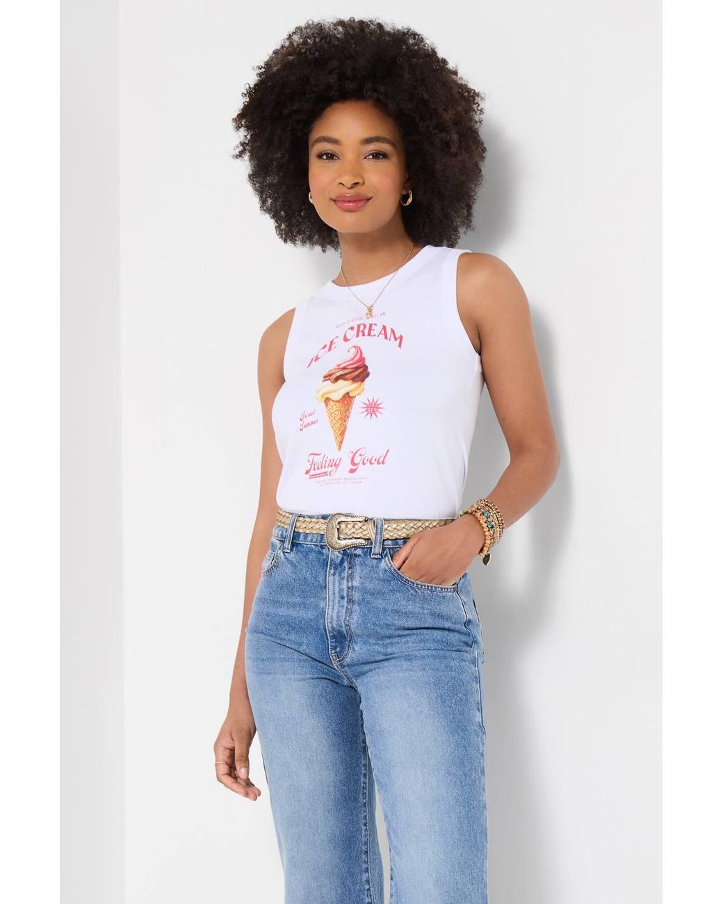 Joe Browns Red Graphic Jersey Vest With Ice Cream Print