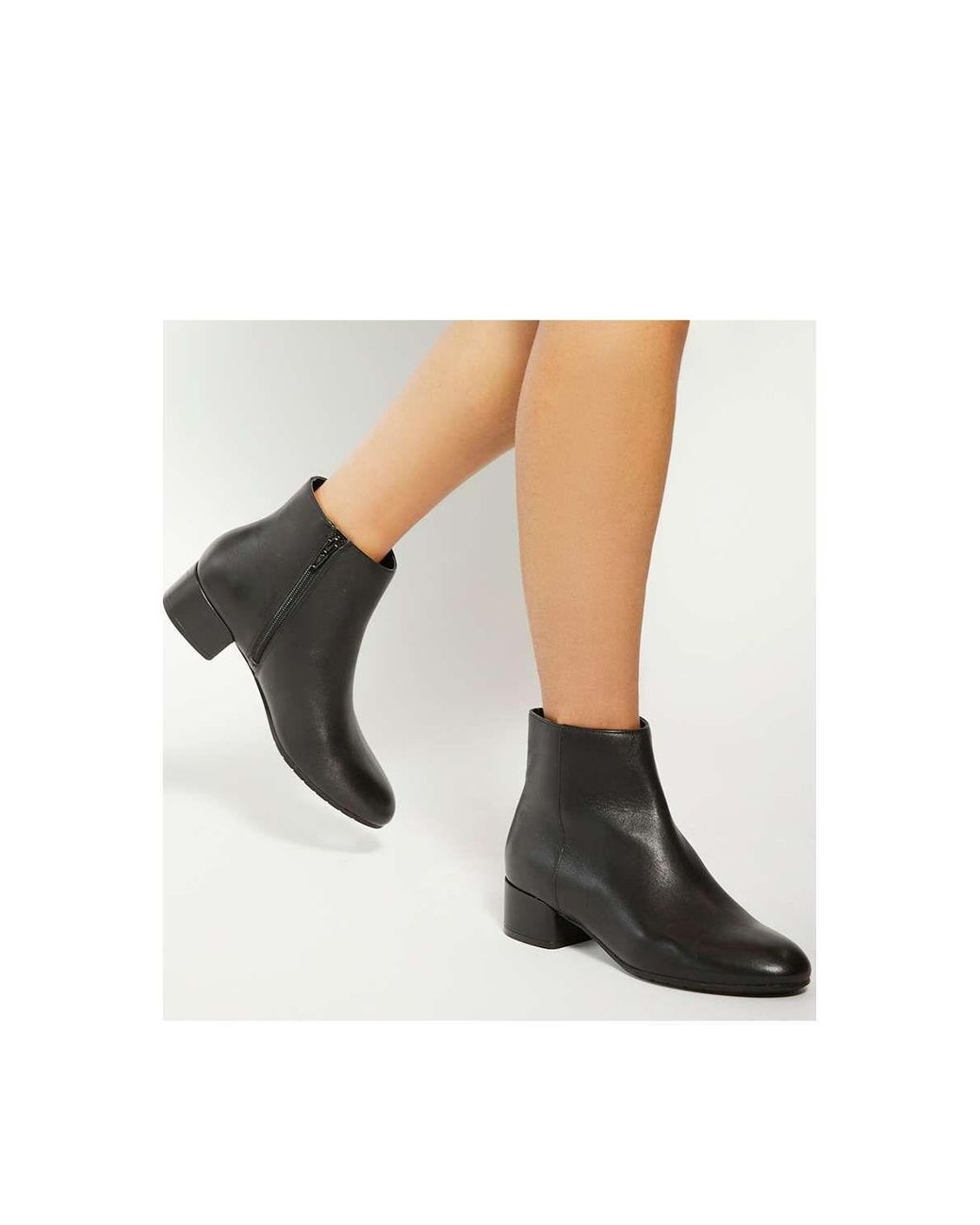 Dune Black 'Pippie' Leather Ankle Boots