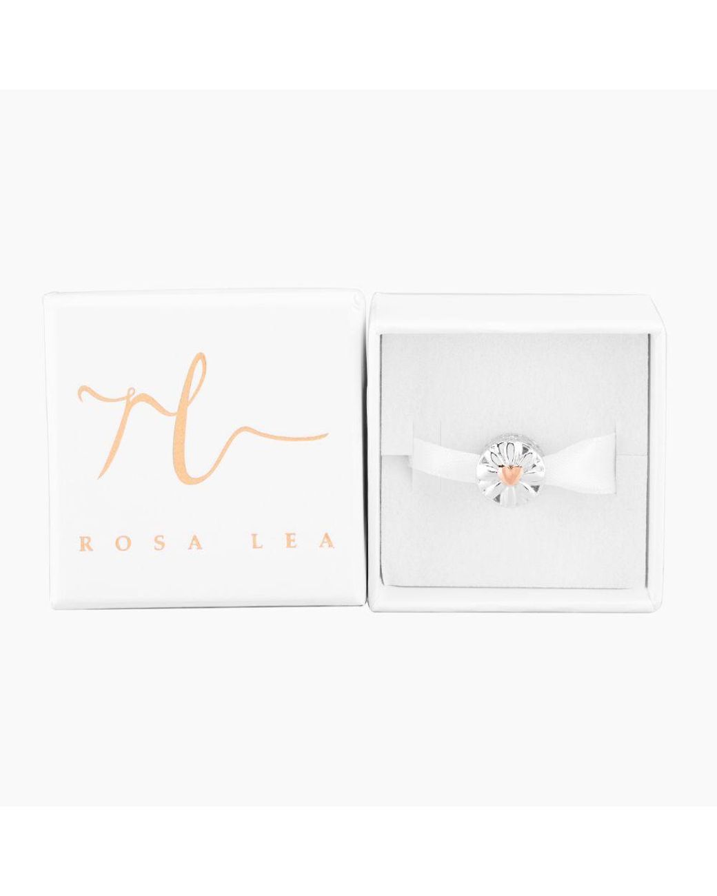 Rosa Lea White 2 Square Dangle Charm Am-Thb032204