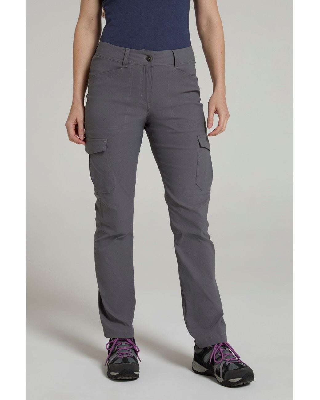 Mountain Warehouse Gray 'Conniston' Stretchy Cargo Trousers Casual Quick Dry Outdoor Pants