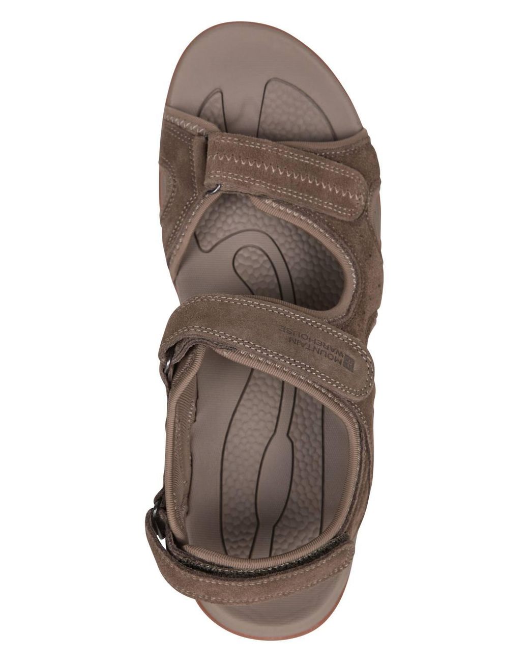 Mountain Warehouse Brown 'Rock Pool' Suede Neoprene Lined Adjustable Summer Walking Sandals for men