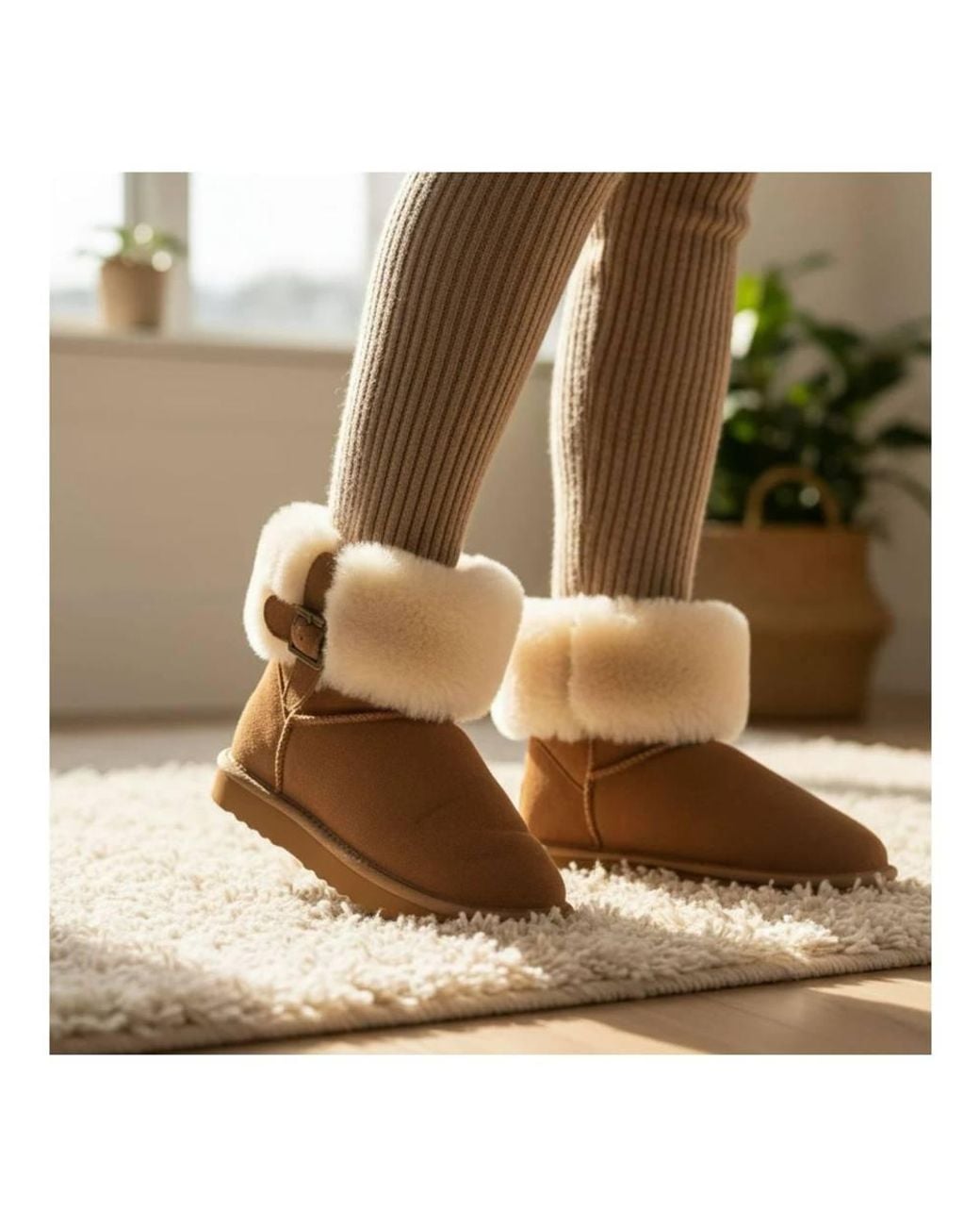 TruClothing Brown Suede Ankle Booties Slip-On Comfort Winter Boots