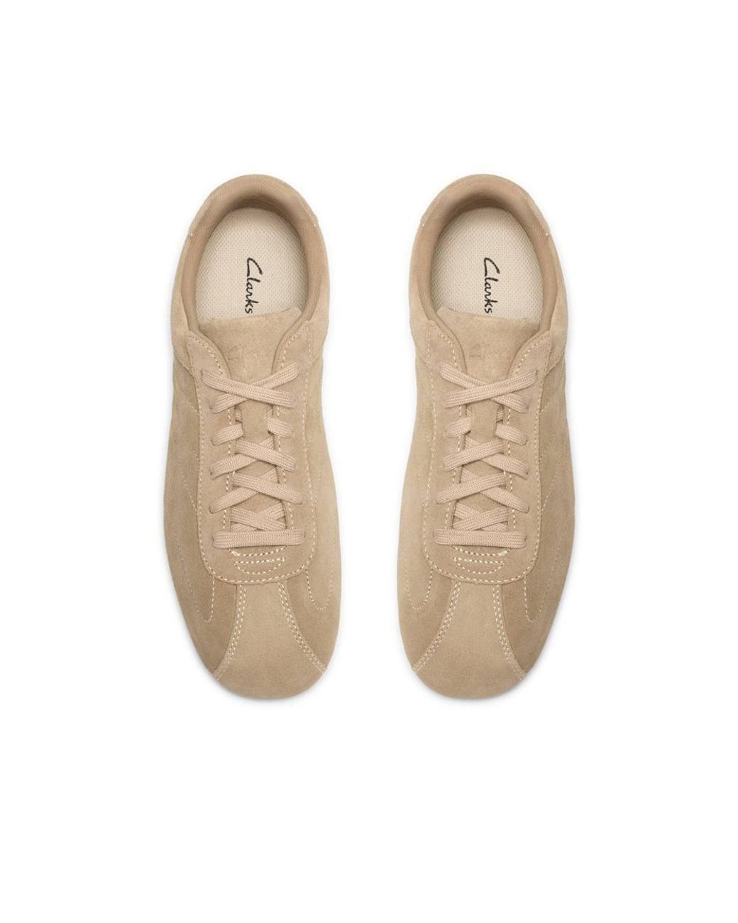 Clarks Brown Railford Lo Sand Suede Trainers, Lace Up for men