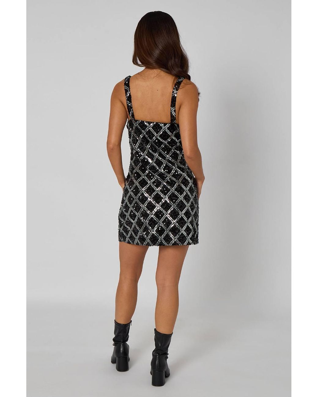 Urban Bliss Black Sequin Diamond Mini Dress