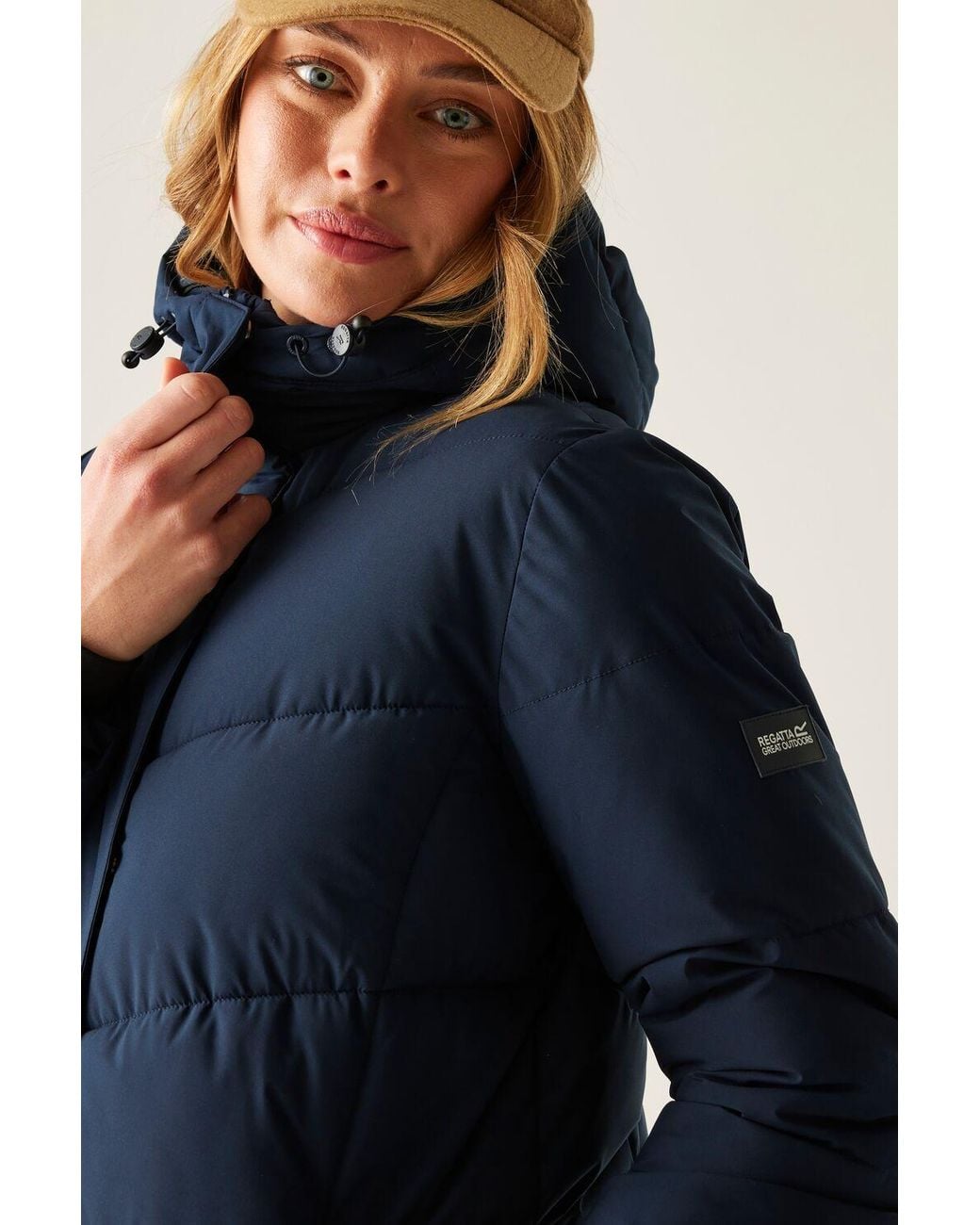 Regatta Blue Eloria Longline Hooded Insulating Quilted Jacket
