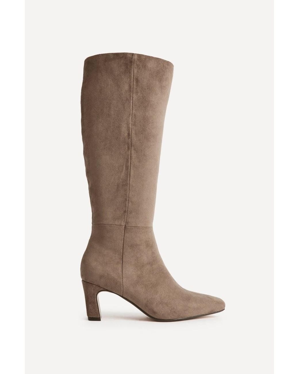 Linzi Brown Signature Mocha Faux Suede Heeled High Leg Boots
