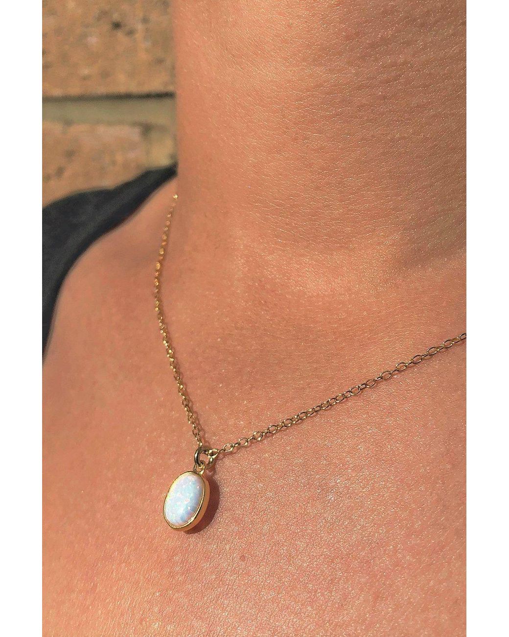 Otis Jaxon London Orange Welo Opal Sterling October Birthstone Necklace