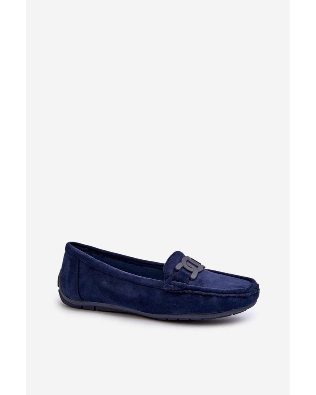 Love Lace Blue Soft Suede Loafers With 5Cm Upper