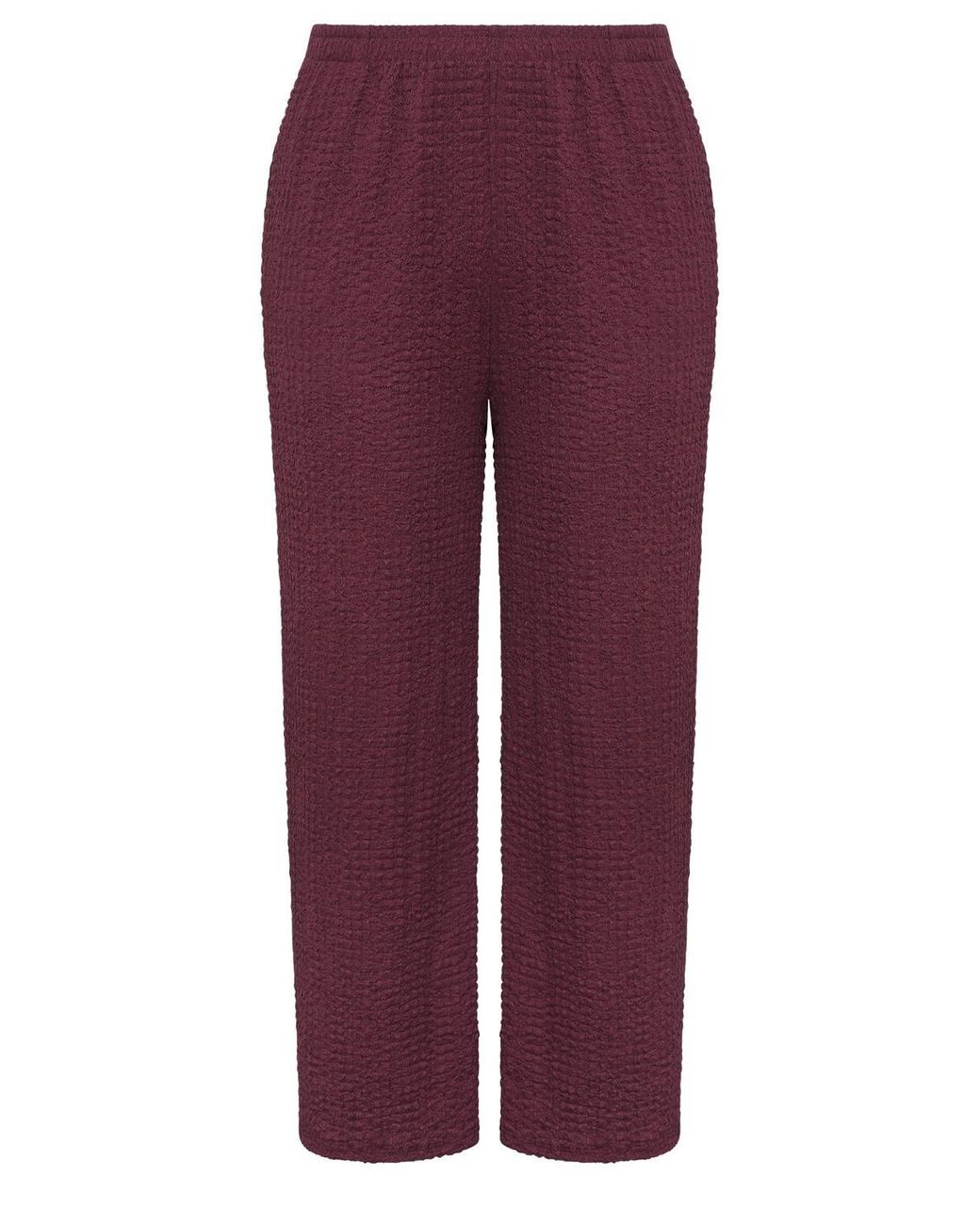 Yours Purple Bubble Textured Wide Leg Trousers