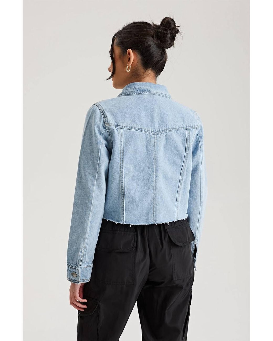 Urban Bliss Blue Raw Hem Jacket